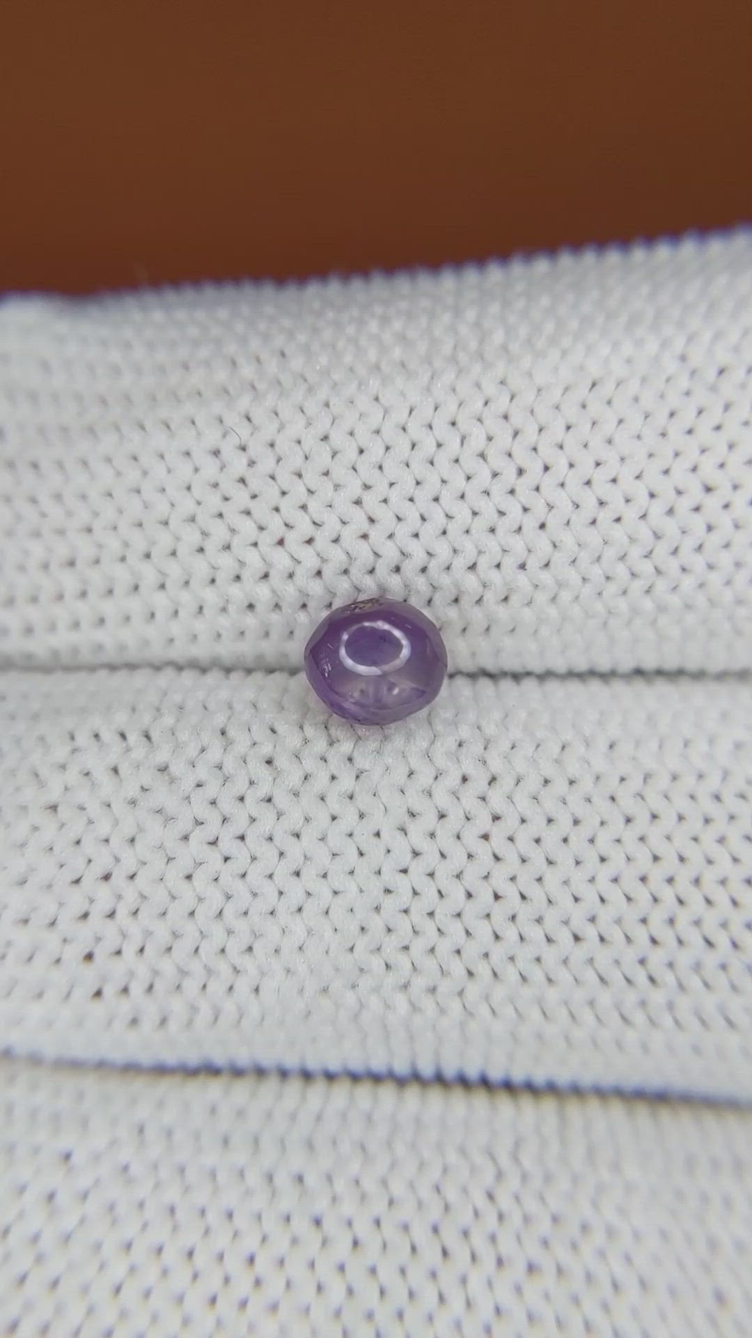 1.34 Ct. Pinkish Purple Star Sapphire from Ceylon (Sri Lanka) Size Video