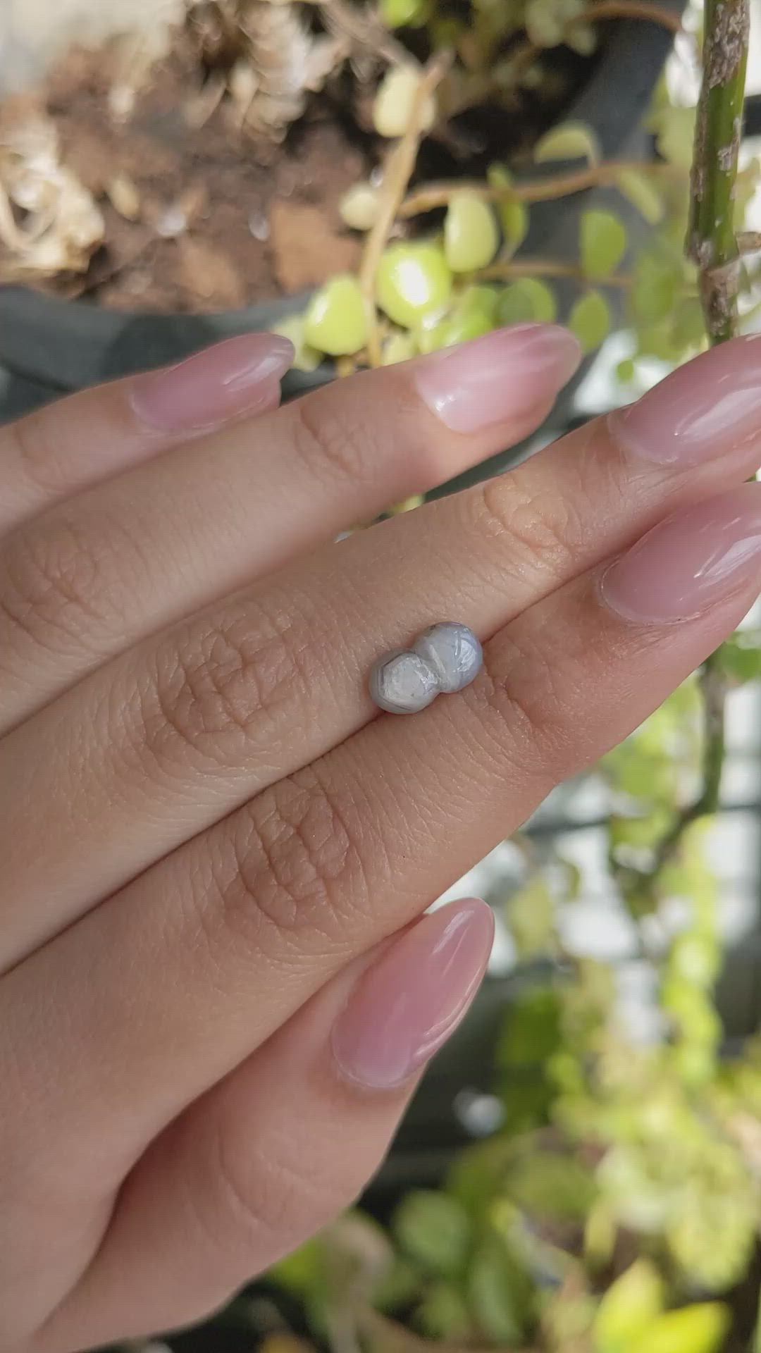 2.14 Ct. Bluish Grey Star Sapphire from Ceylon (Sri Lanka) Size Video