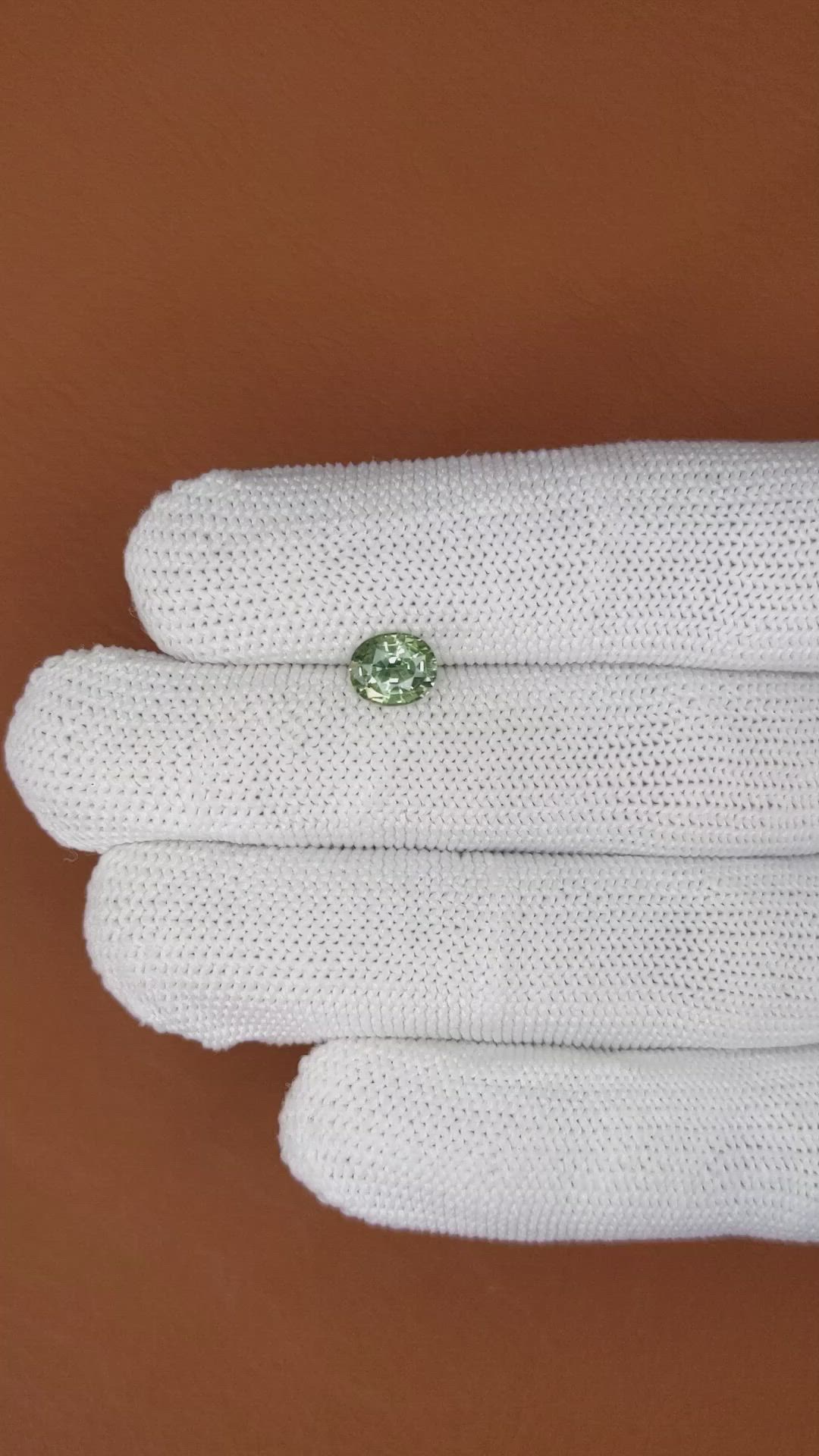 1.20 Ct. Green Sapphire from Ceylon (Sri Lanka) Size Video