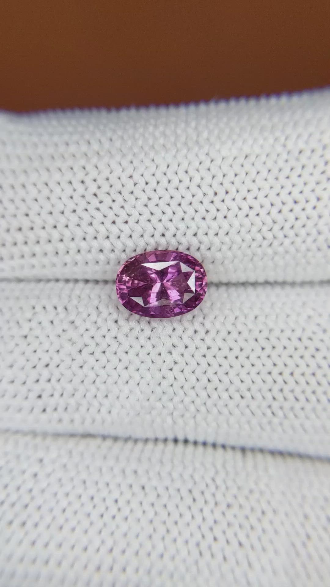 1.81 Ct. Purplish Pink Sapphire from Ceylon (Sri Lanka) Size Video