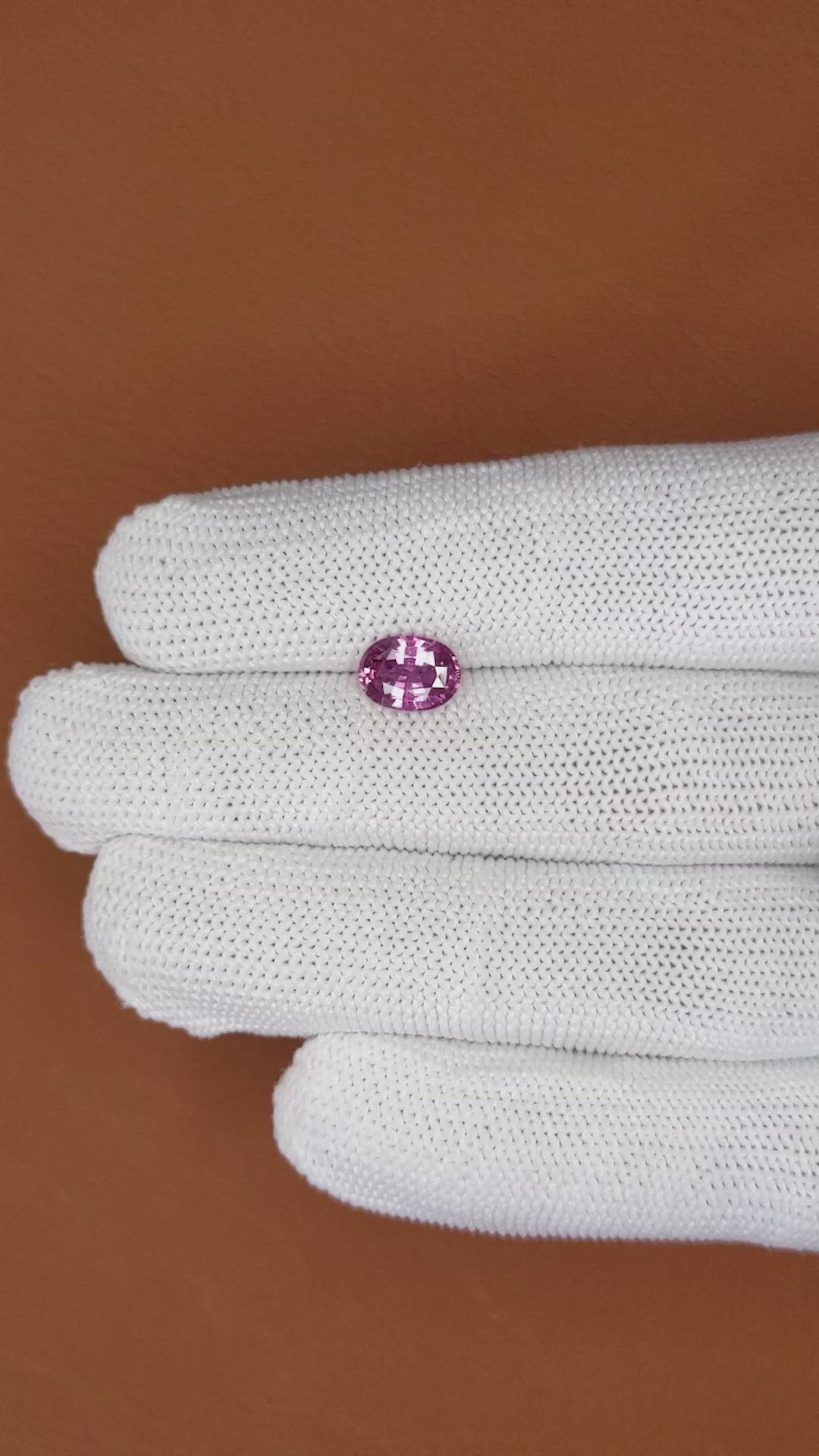 1.63 Ct. Purplish Pink Sapphire from Ceylon (Sri Lanka) Size Video