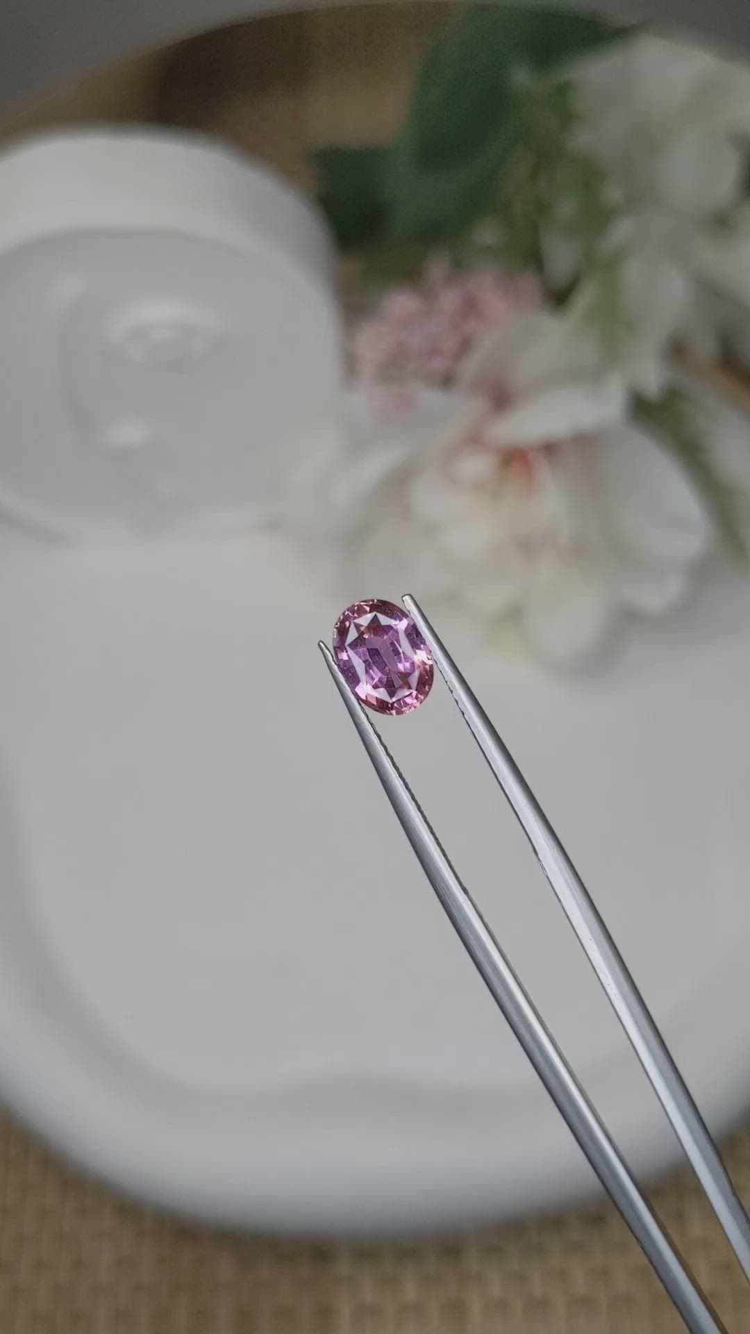 1.63 Ct. Purplish Pink Sapphire from Ceylon (Sri Lanka) Size Video
