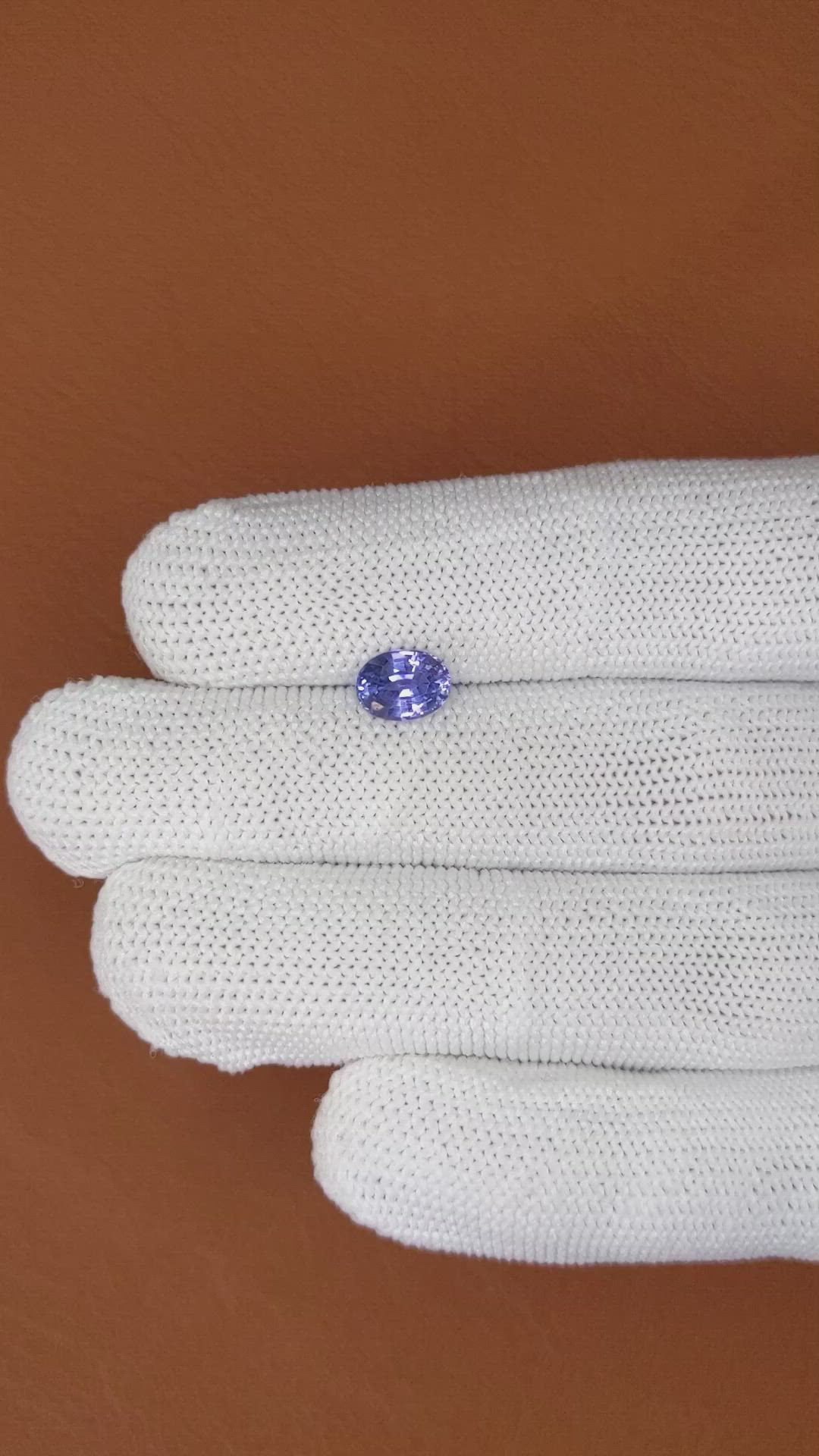 1.37 Ct. Violet Sapphire from Ceylon (Sri Lanka) Size Video