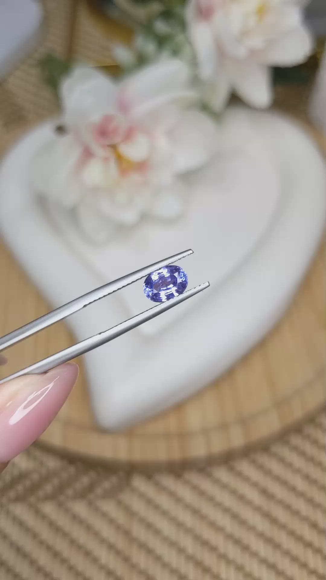 1.37 Ct. Violet Sapphire from Ceylon (Sri Lanka) Size Video