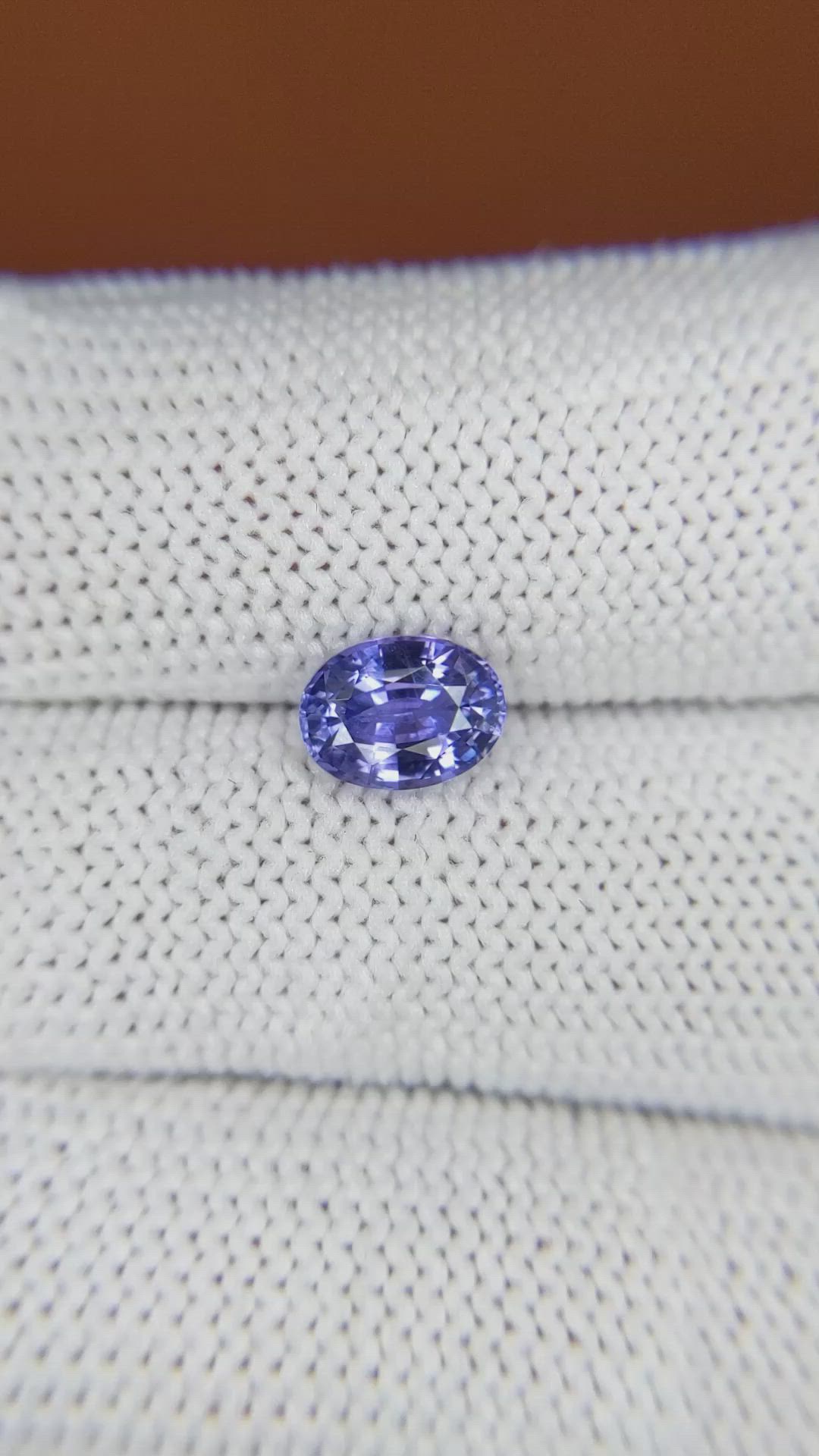 1.37 Ct. Violet Sapphire from Ceylon (Sri Lanka) Size Video