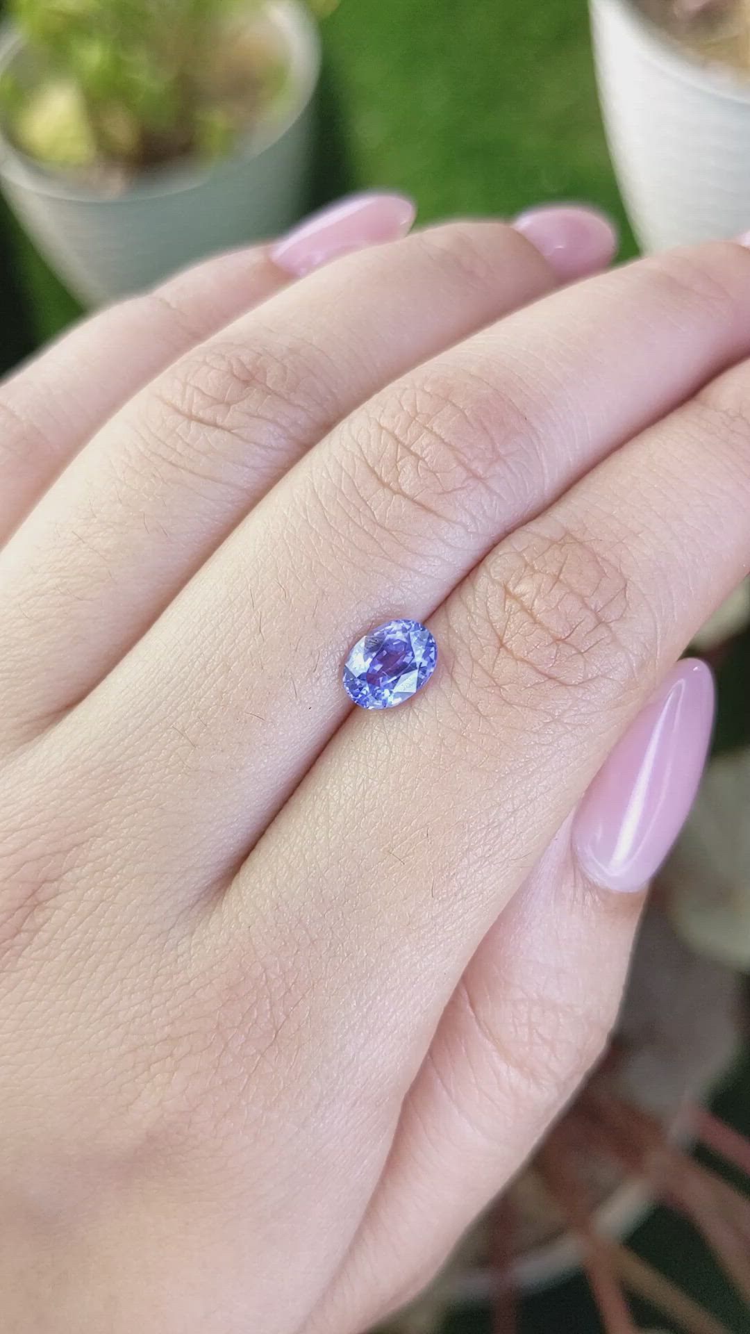1.37 Ct. Violet Sapphire from Ceylon (Sri Lanka) Size Video