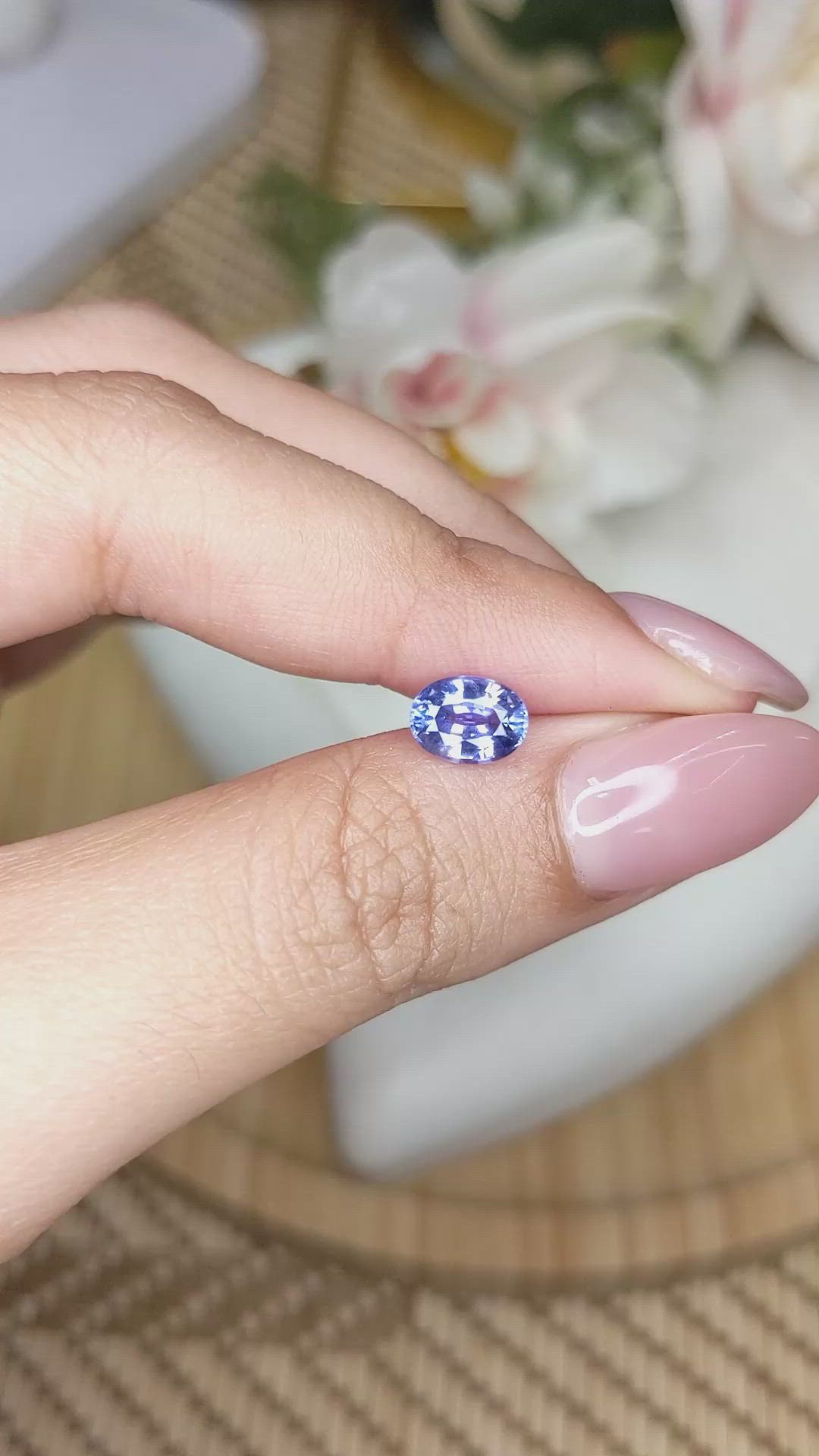 1.37 Ct. Violet Sapphire from Ceylon (Sri Lanka) Size Video