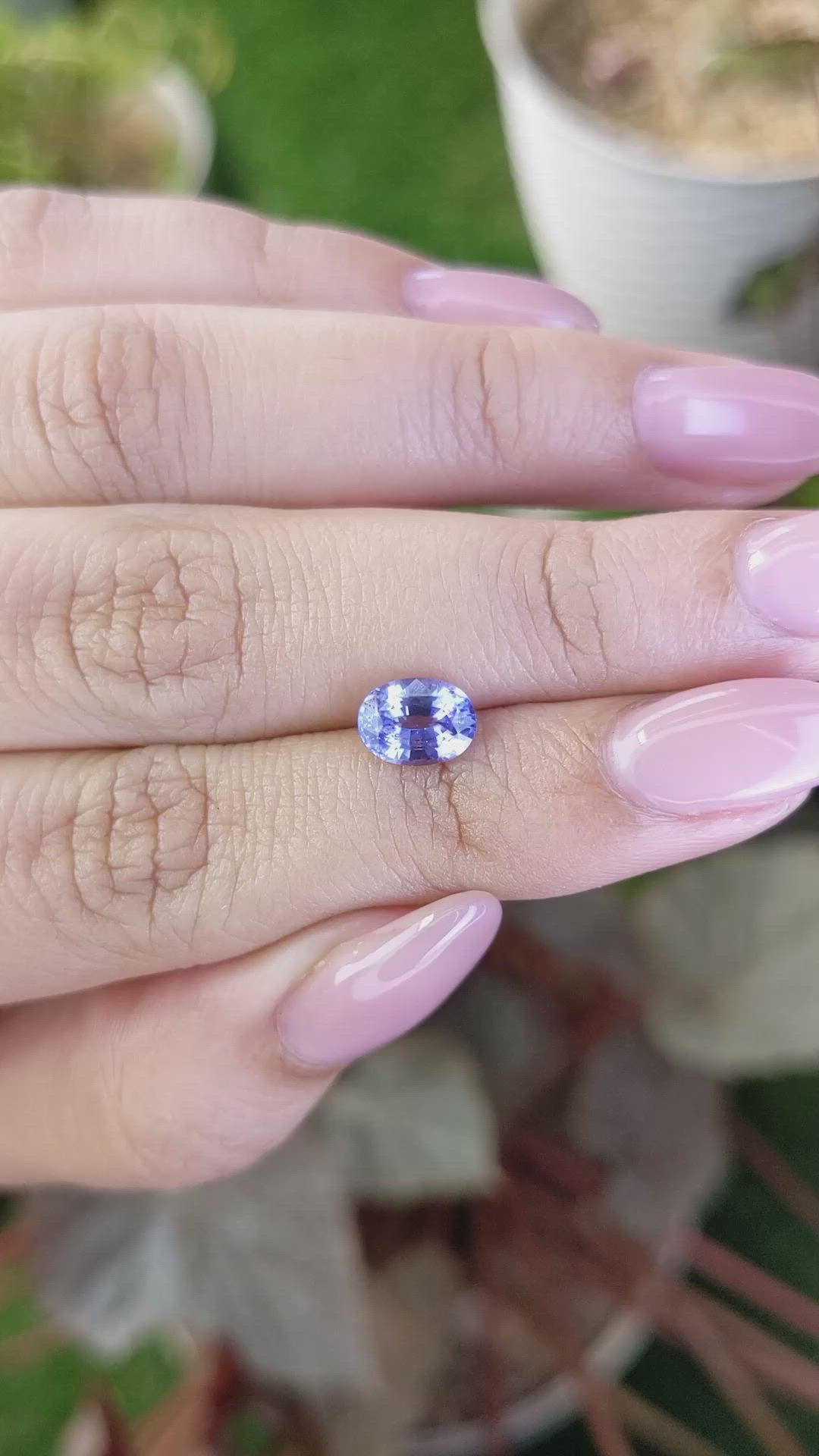 1.55 Ct. Violet Sapphire from Ceylon (Sri Lanka) Size Video
