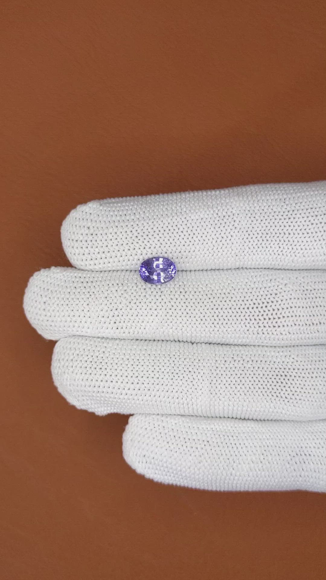 1.55 Ct. Violet Sapphire from Ceylon (Sri Lanka) Size Video