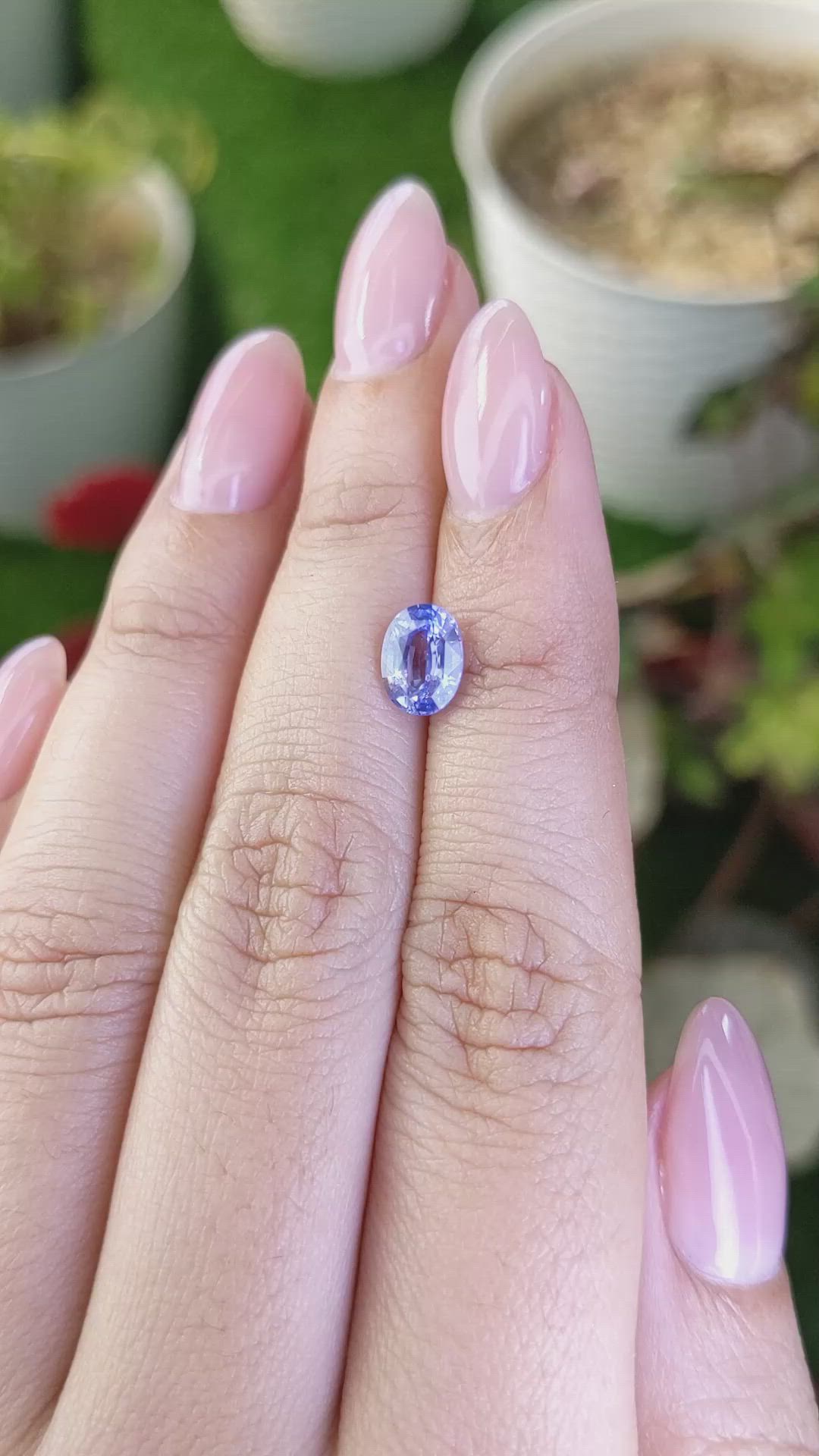 1.55 Ct. Violet Sapphire from Ceylon (Sri Lanka) Size Video