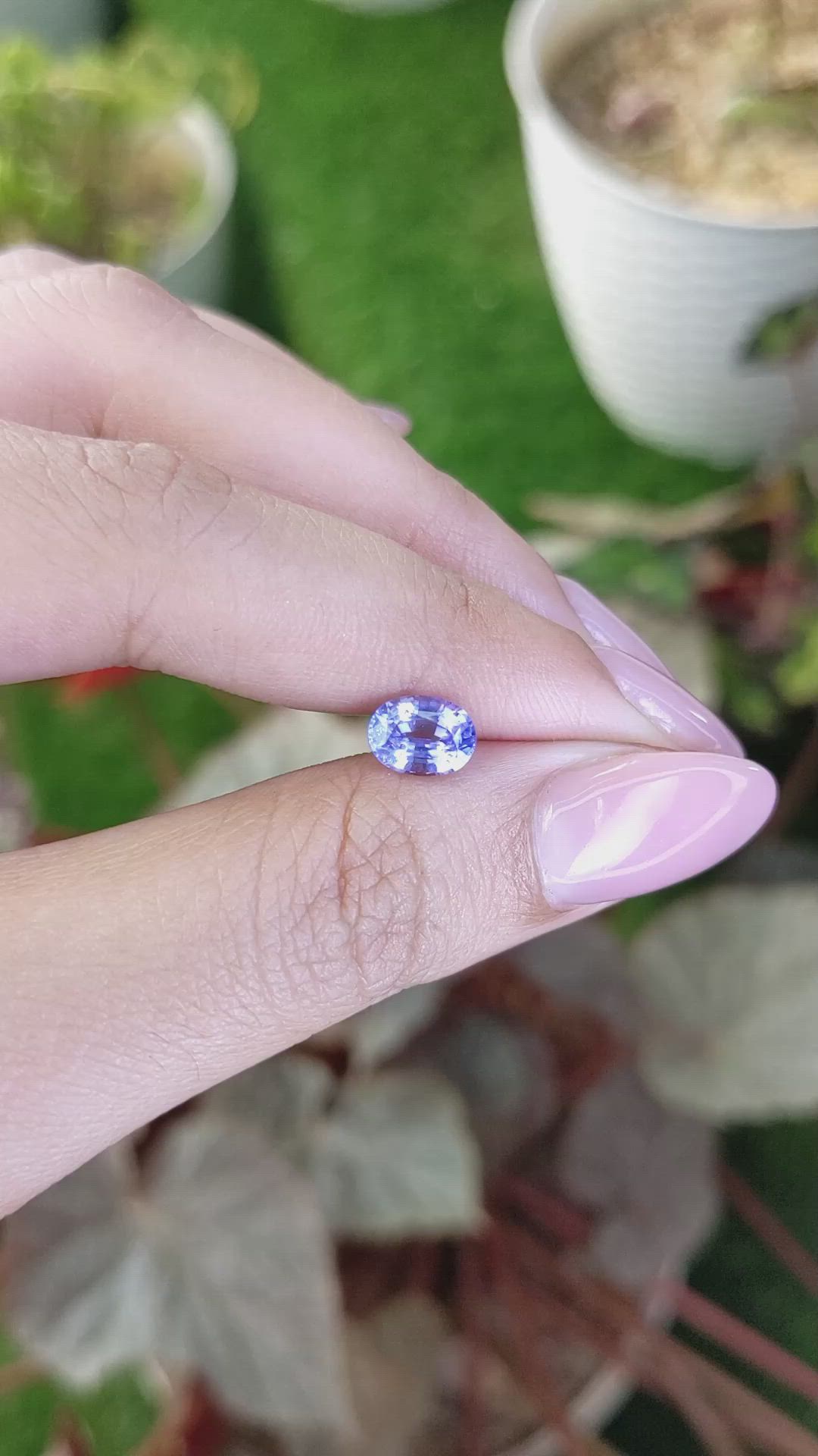 1.55 Ct. Violet Sapphire from Ceylon (Sri Lanka) Size Video