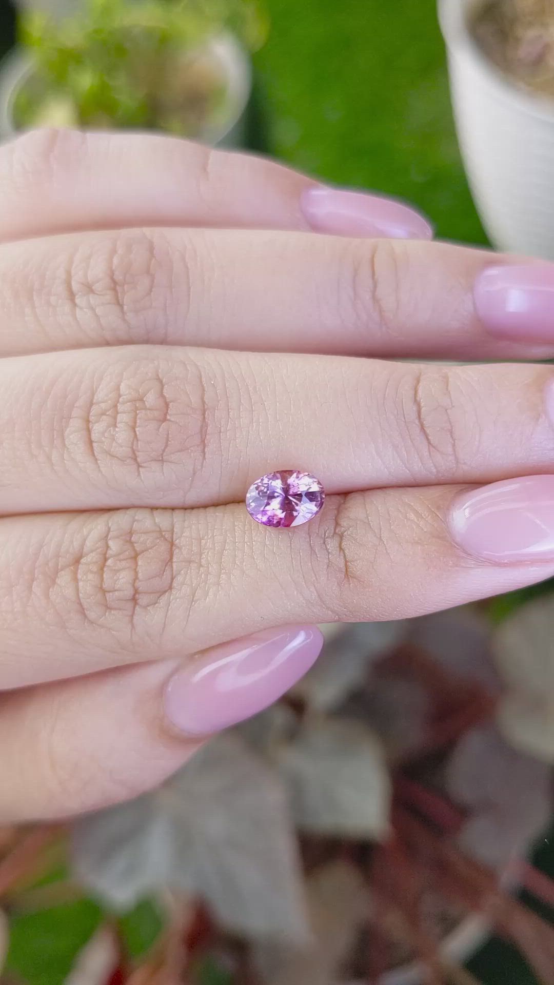 1.57 Ct. Purplish Pink Sapphire from Ceylon (Sri Lanka) Size Video
