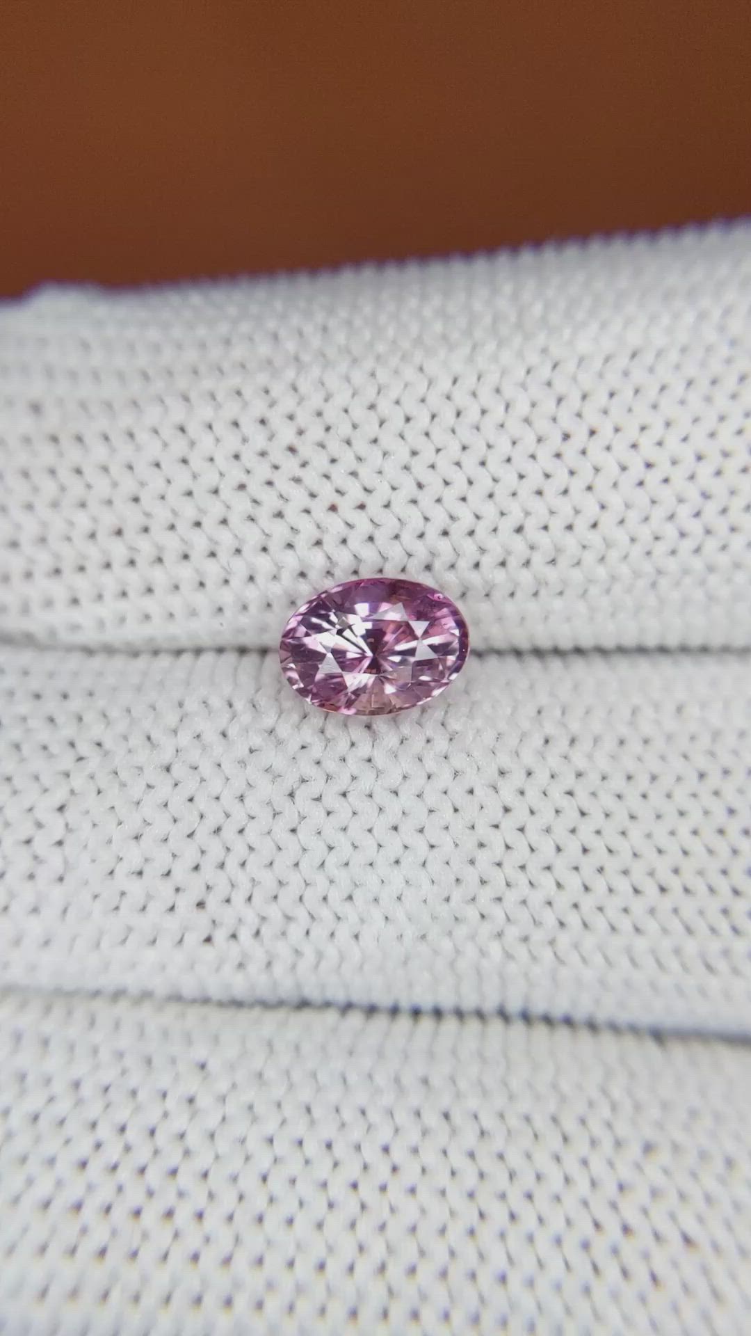 1.57 Ct. Purplish Pink Sapphire from Ceylon (Sri Lanka) Size Video