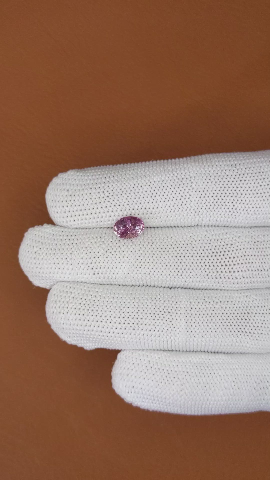 1.57 Ct. Purplish Pink Sapphire from Ceylon (Sri Lanka) Size Video