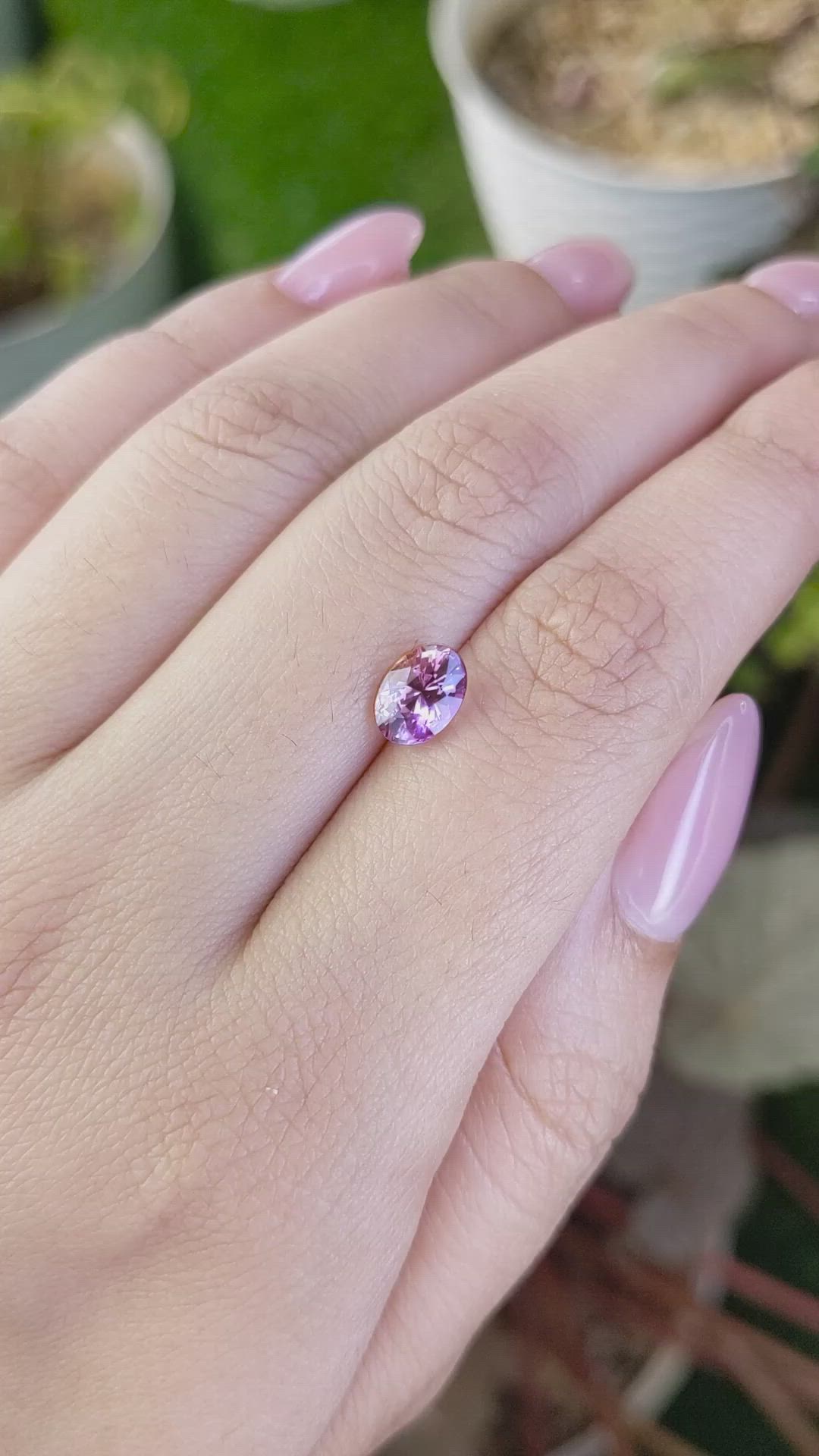 1.57 Ct. Purplish Pink Sapphire from Ceylon (Sri Lanka) Size Video