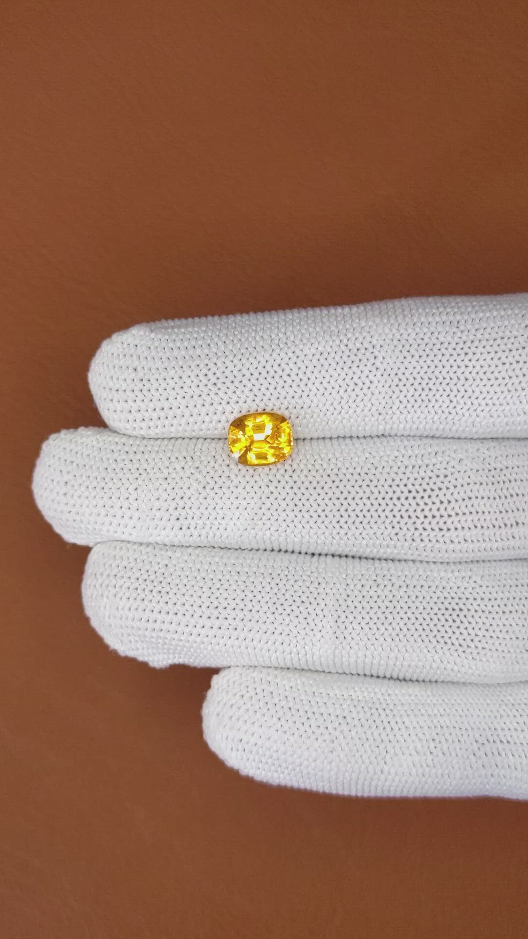 2.16 Ct. Yellow Sapphire from Ceylon (Sri Lanka) Size Video