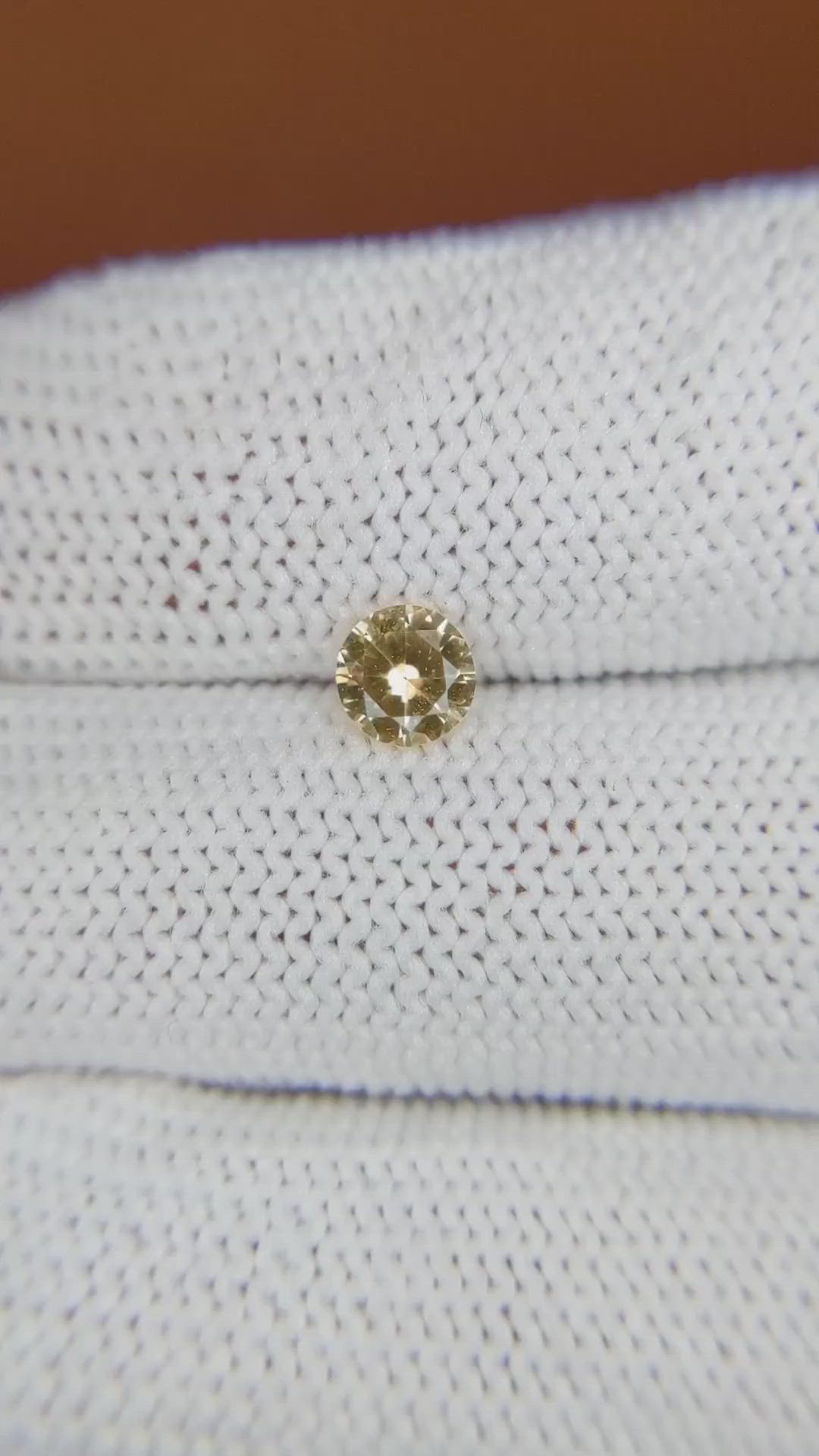 0.55 Ct. Yellow Sapphire from Ceylon (Sri Lanka) Size Video