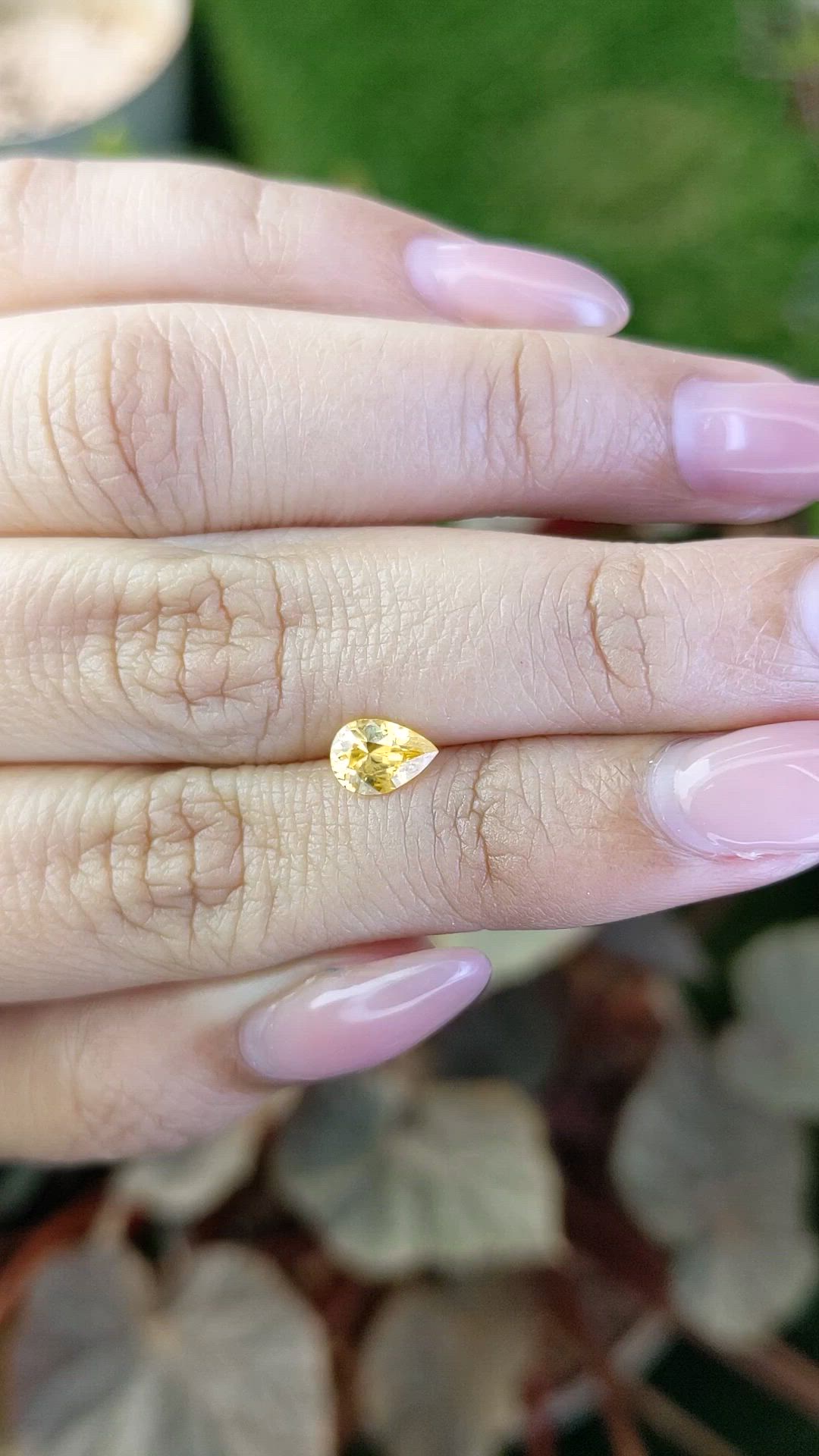 0.73 Ct. Yellow Sapphire from Ceylon (Sri Lanka) Size Video