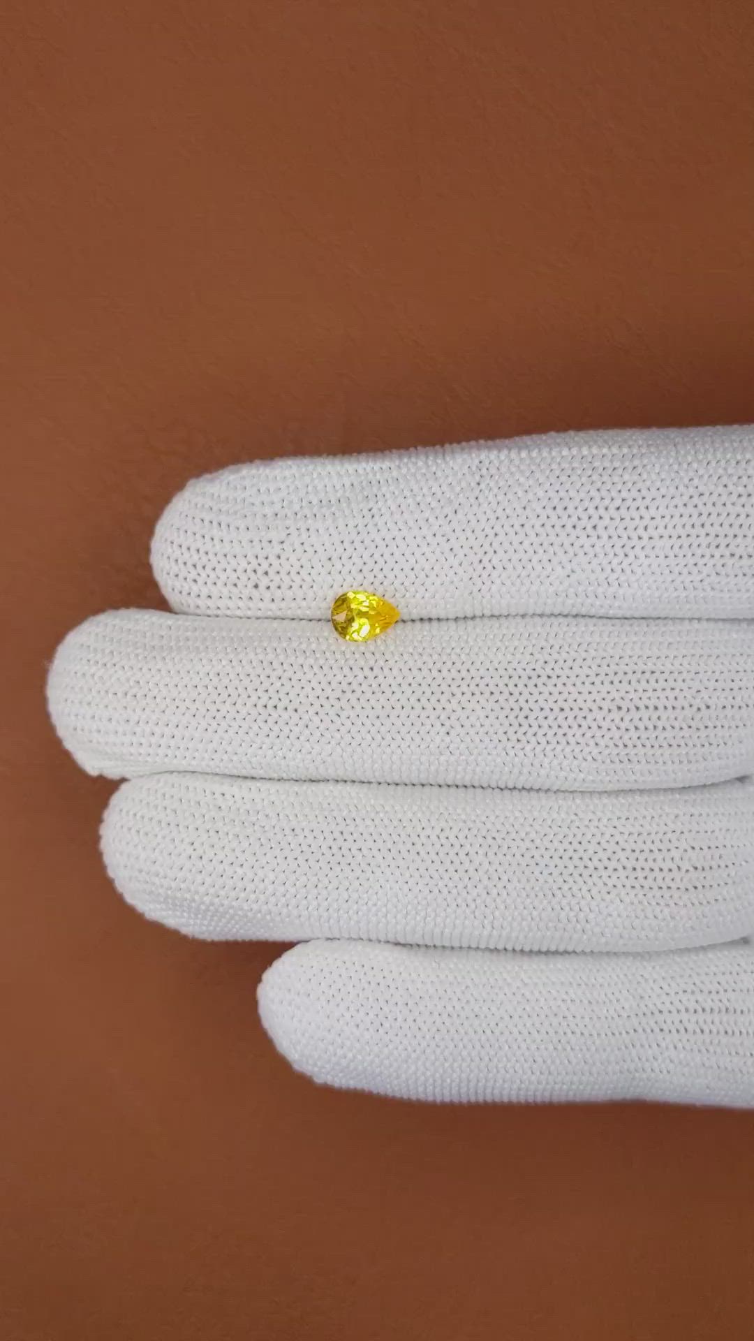 0.73 Ct. Yellow Sapphire from Ceylon (Sri Lanka) Size Video