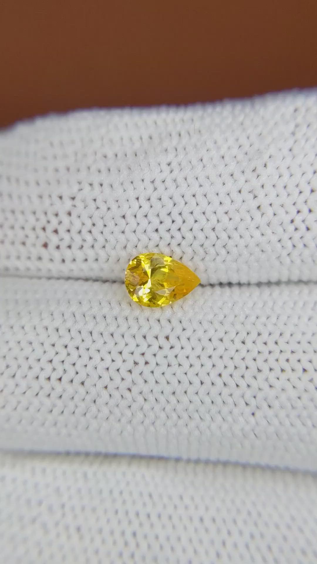 0.73 Ct. Yellow Sapphire from Ceylon (Sri Lanka) Size Video