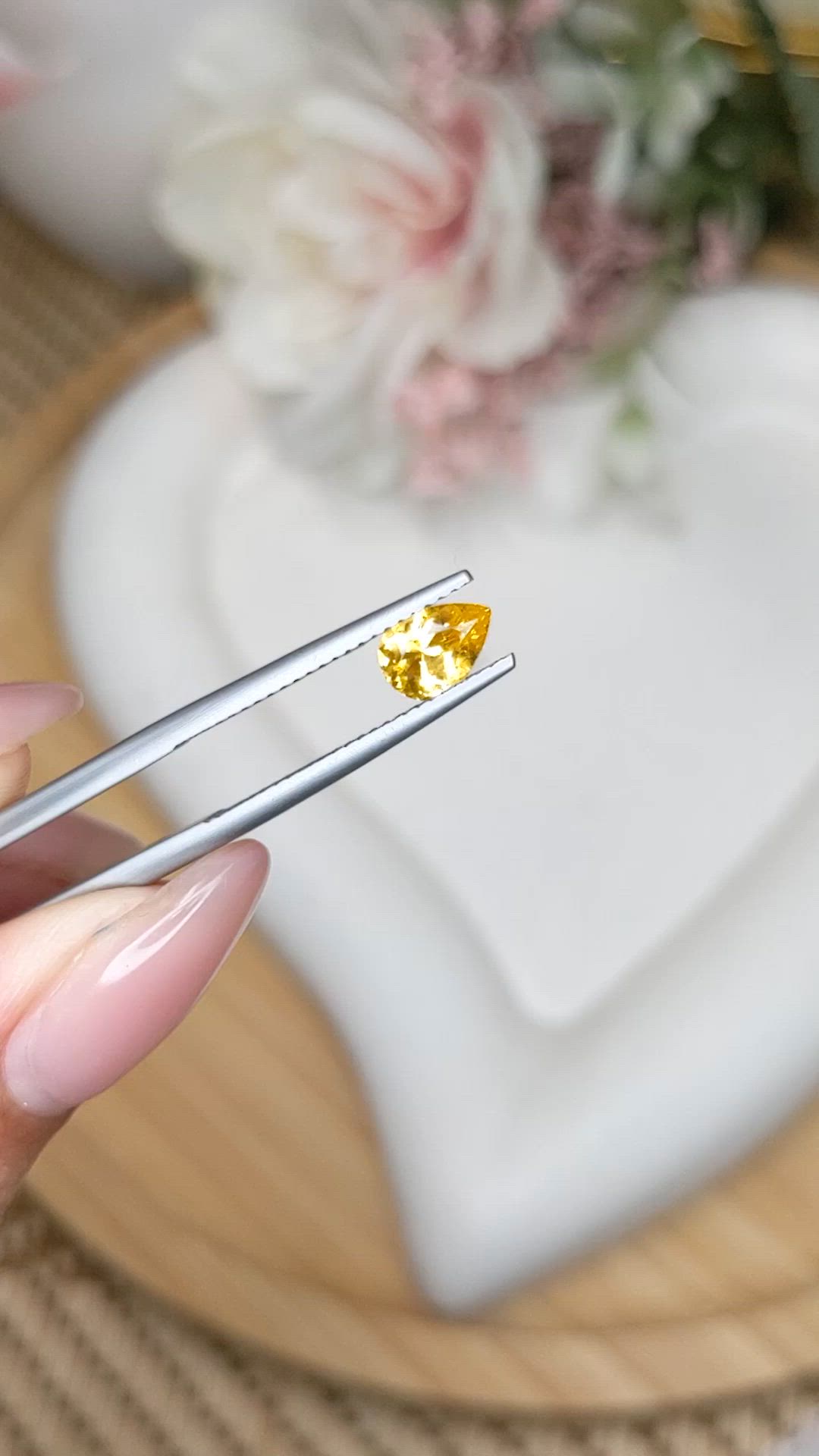 0.73 Ct. Yellow Sapphire from Ceylon (Sri Lanka) Size Video