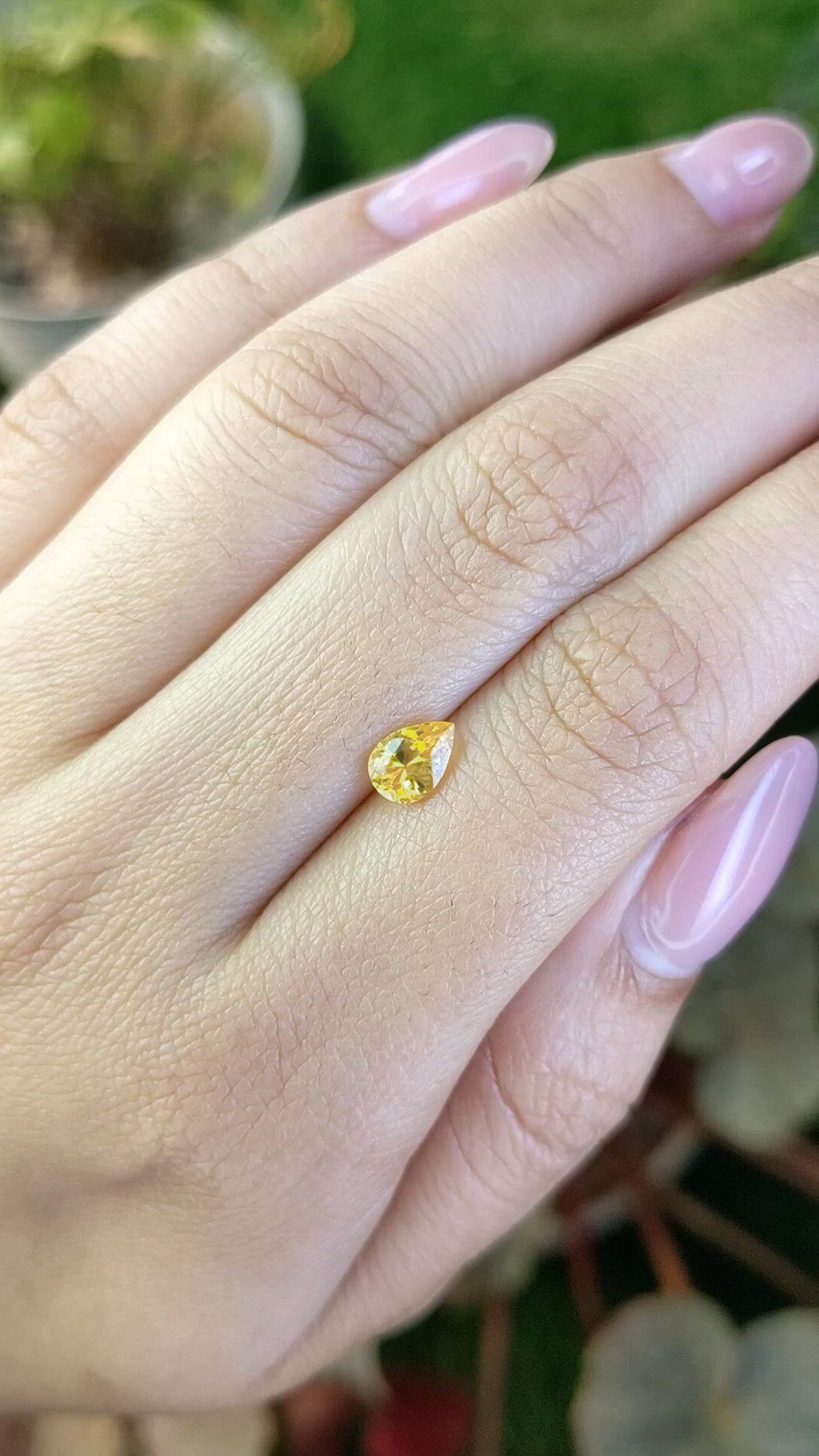 0.73 Ct. Yellow Sapphire from Ceylon (Sri Lanka) Size Video
