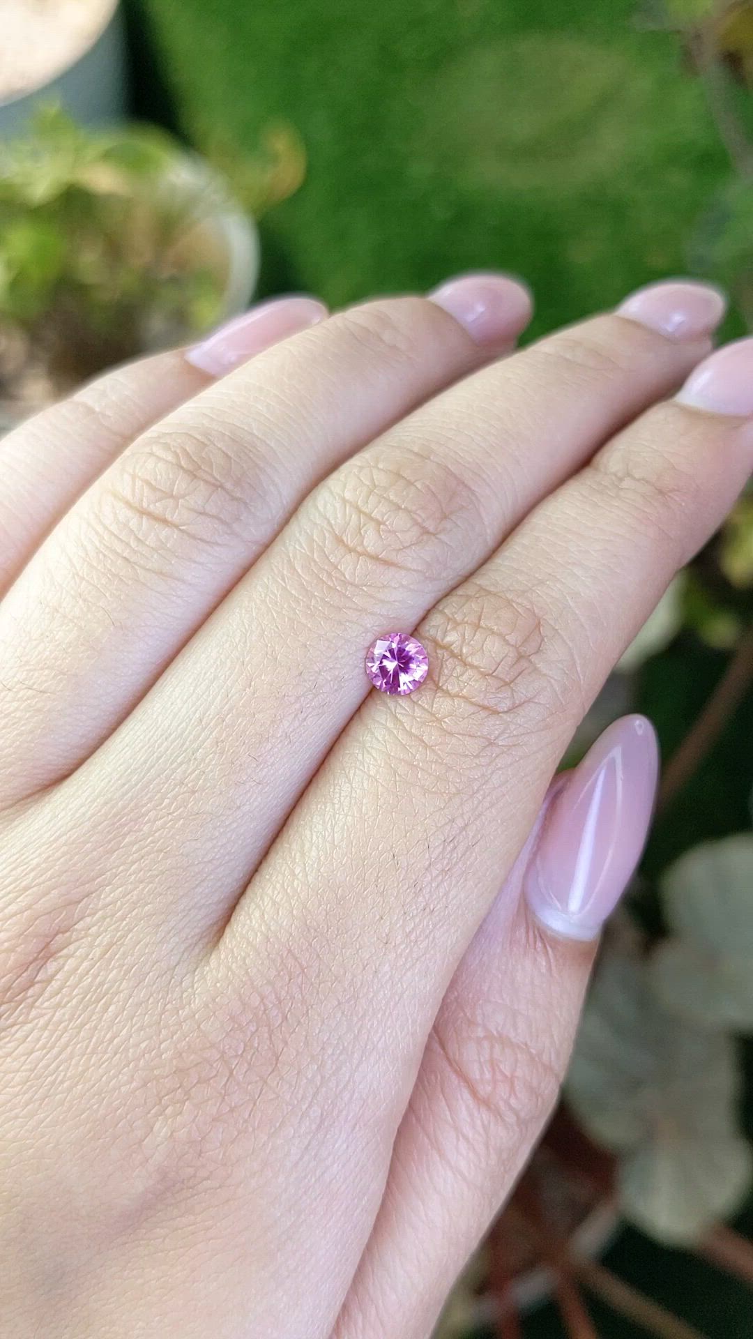 0.58 Ct. Purplish Pink Sapphire from Ceylon (Sri Lanka) Size Video