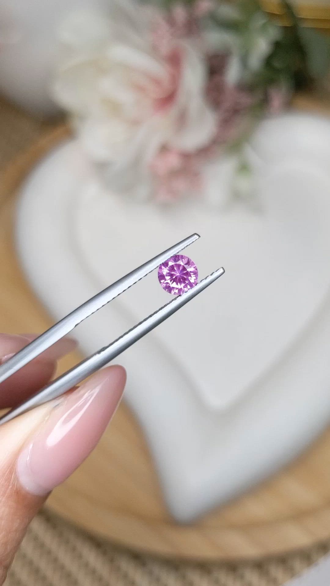 0.58 Ct. Purplish Pink Sapphire from Ceylon (Sri Lanka) Size Video