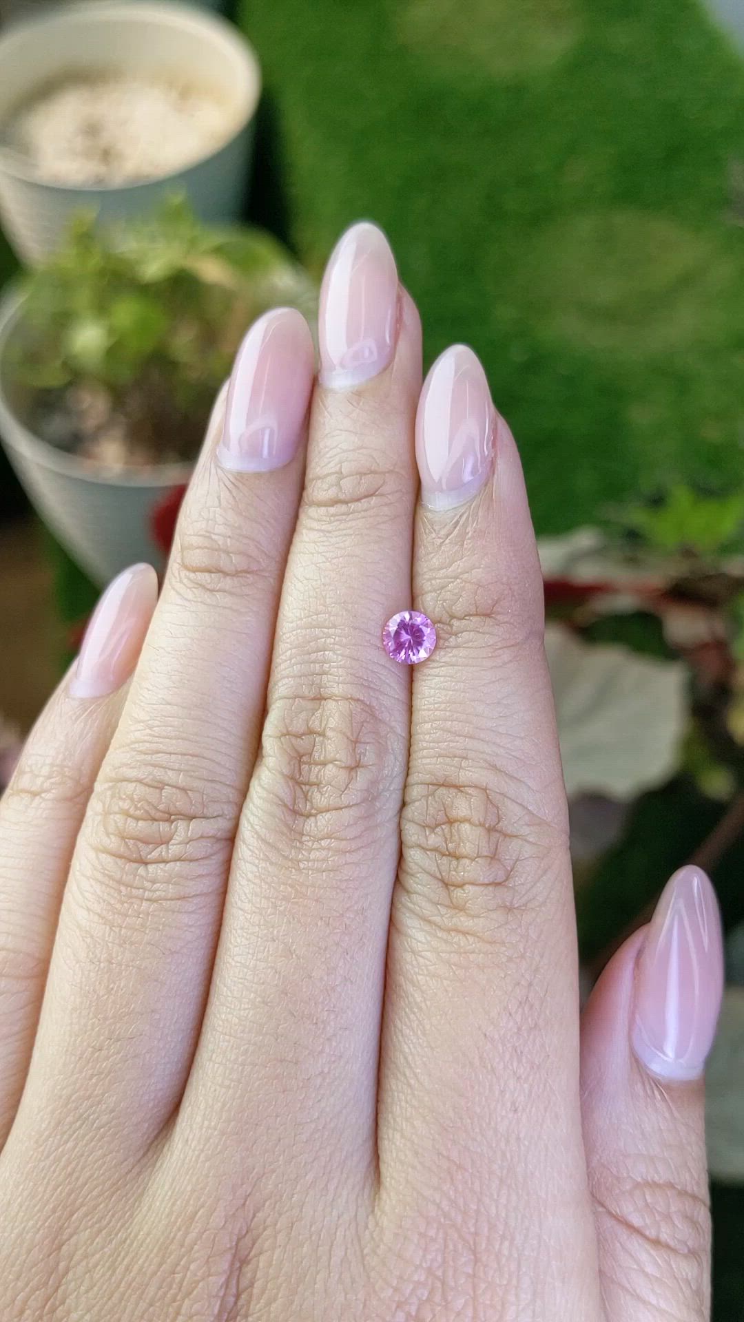 0.58 Ct. Purplish Pink Sapphire from Ceylon (Sri Lanka) Size Video