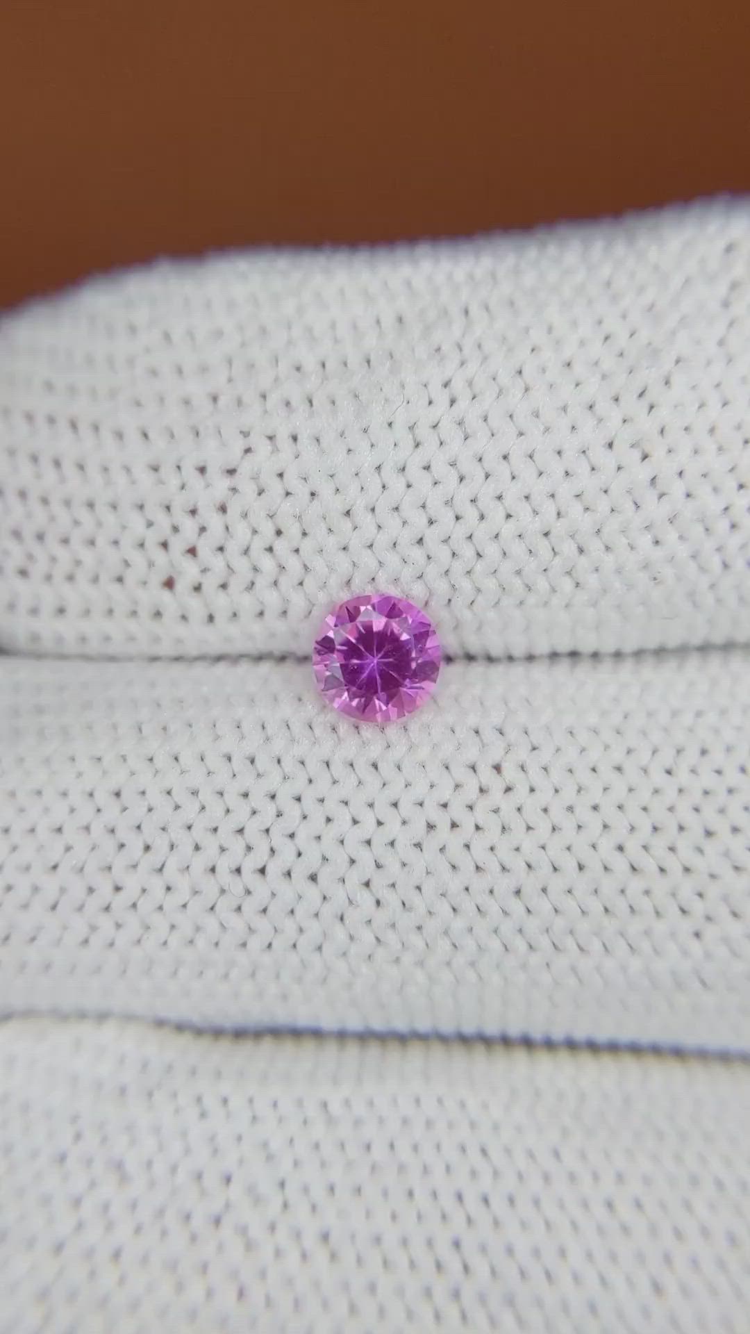 0.58 Ct. Purplish Pink Sapphire from Ceylon (Sri Lanka) Size Video