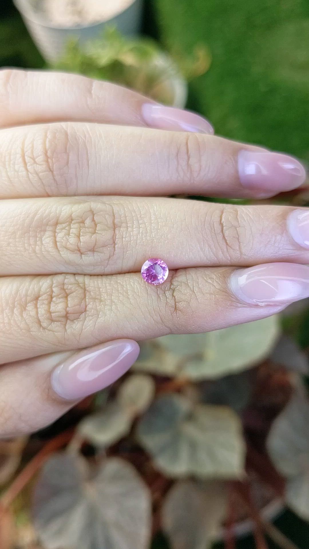 0.58 Ct. Purplish Pink Sapphire from Ceylon (Sri Lanka) Size Video