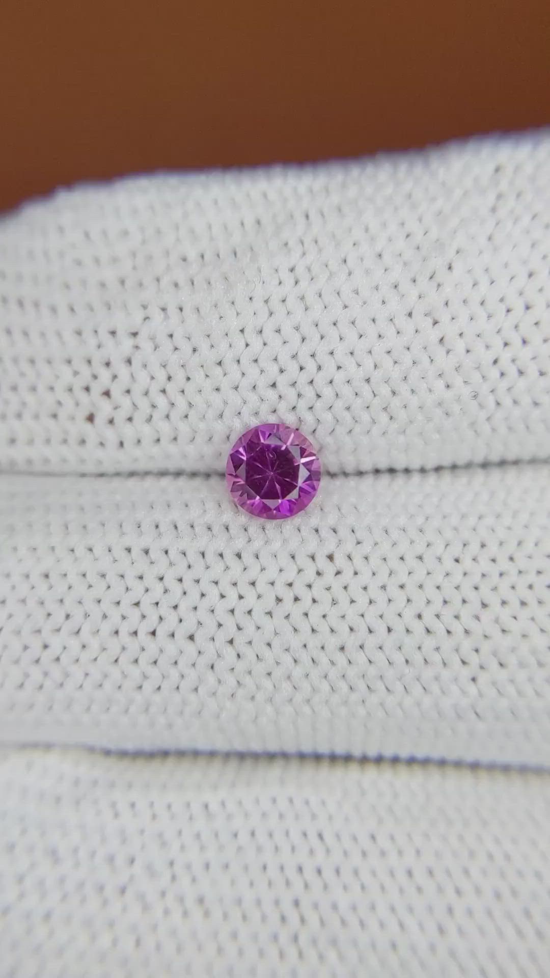 0.59 Ct. Pinkish Purple Sapphire from Ceylon (Sri Lanka) Size Video