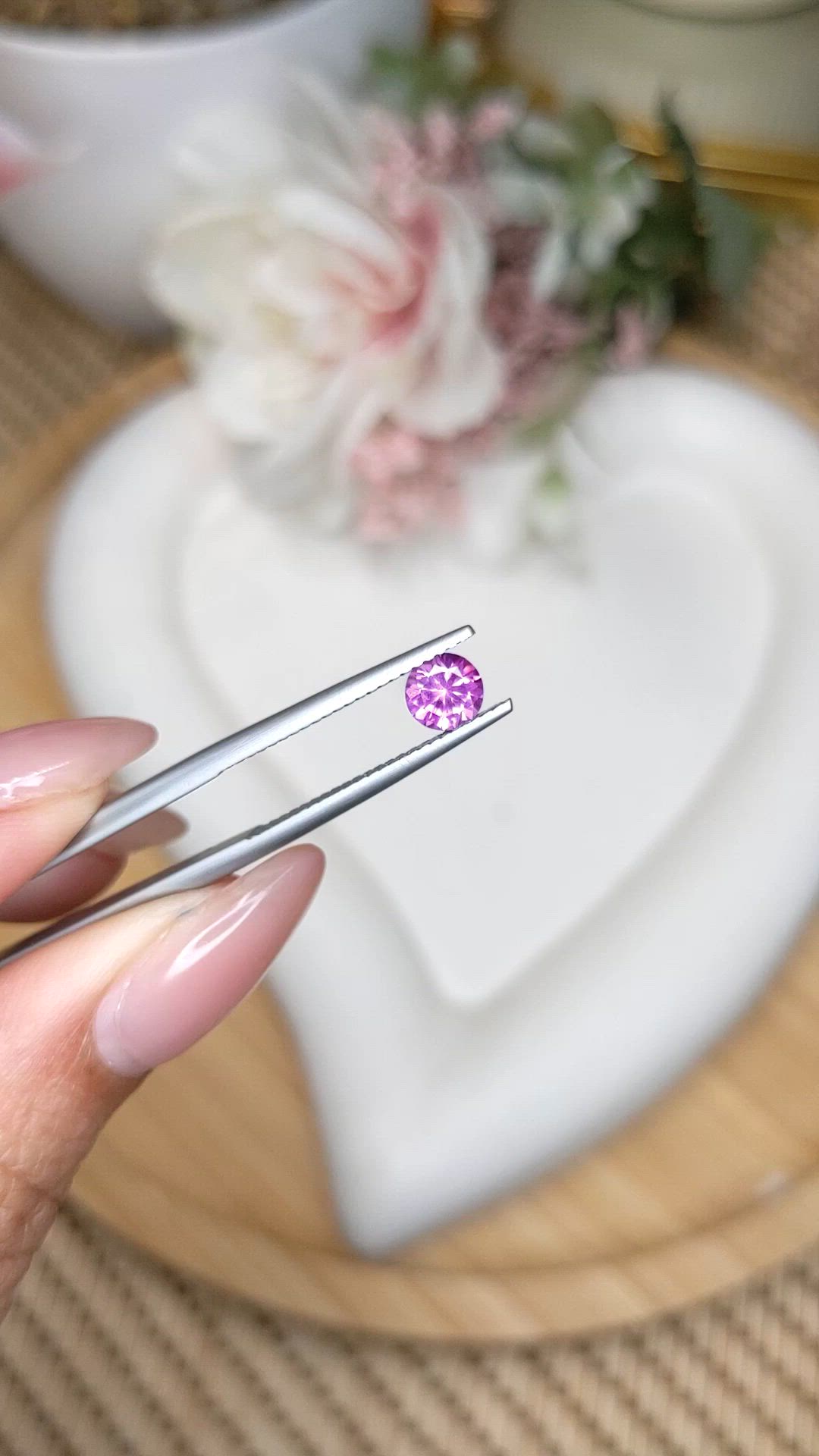 0.59 Ct. Pinkish Purple Sapphire from Ceylon (Sri Lanka) Size Video