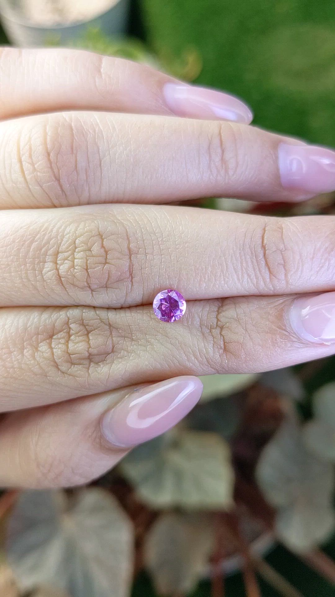 0.59 Ct. Pinkish Purple Sapphire from Ceylon (Sri Lanka) Size Video
