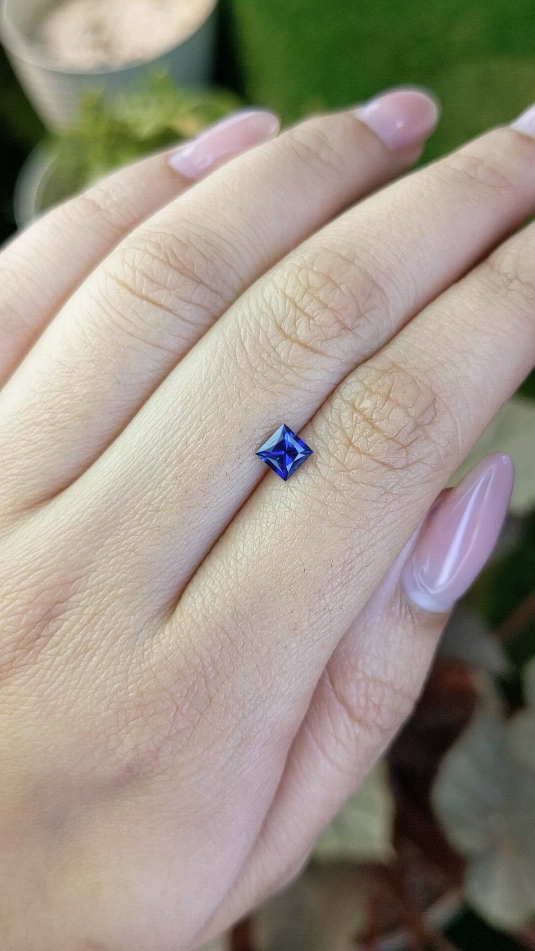 0.61 Ct. Blue Sapphire from Ceylon (Sri Lanka) Size Video