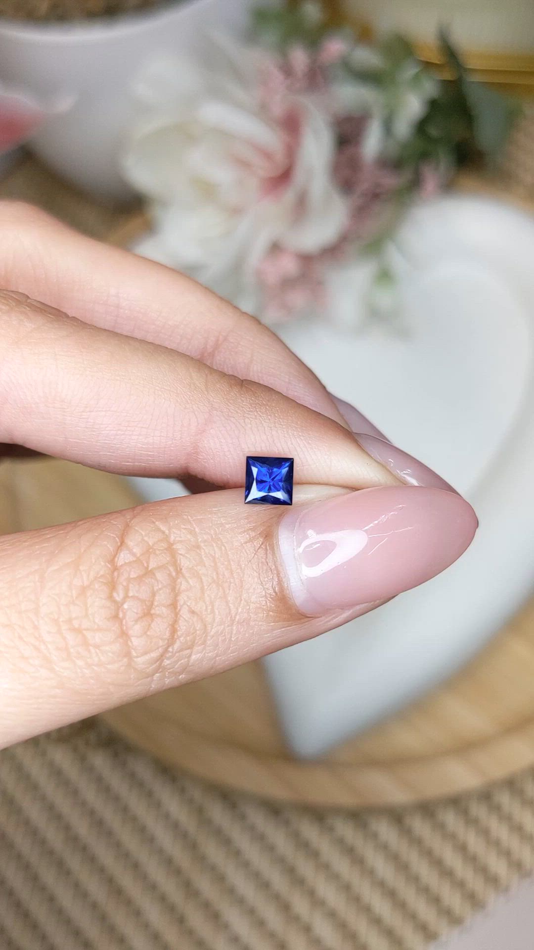 0.61 Ct. Blue Sapphire from Ceylon (Sri Lanka) Size Video