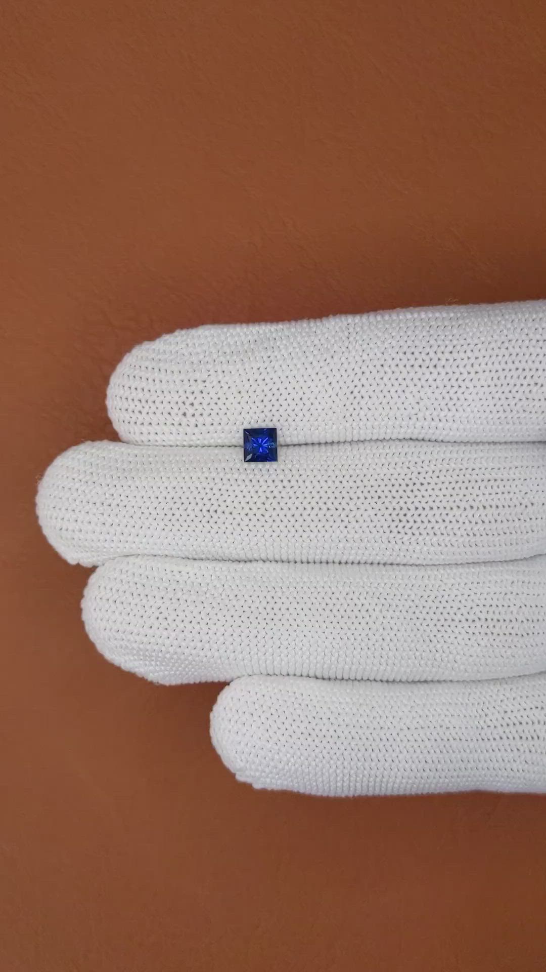 0.61 Ct. Blue Sapphire from Ceylon (Sri Lanka) Size Video