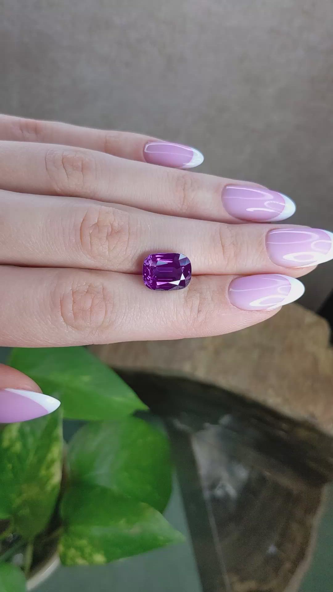 8.02 Ct. Purple Sapphire from Ceylon (Sri Lanka) Size Video