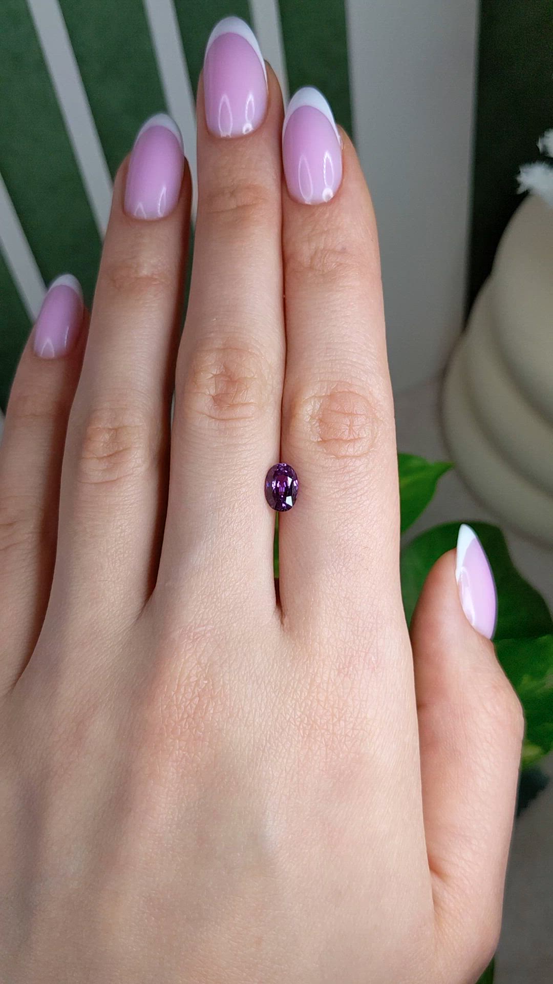 1.35 Ct. Pinkish Purple Sapphire from Madagascar Size Video
