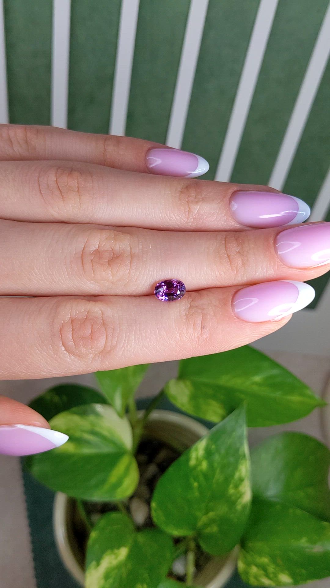 1.35 Ct. Pinkish Purple Sapphire from Madagascar Size Video
