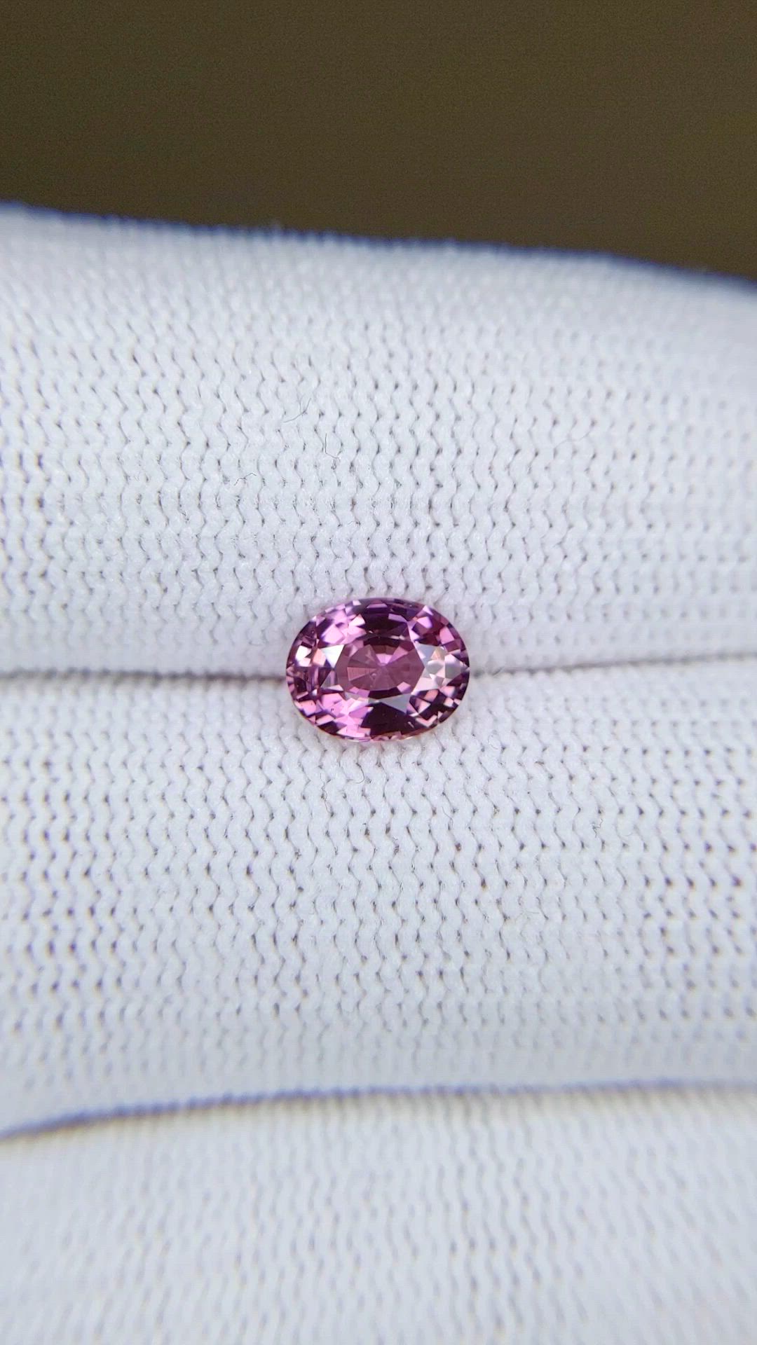 1.14 Ct. Purplish Pink Sapphire from Madagascar Size Video