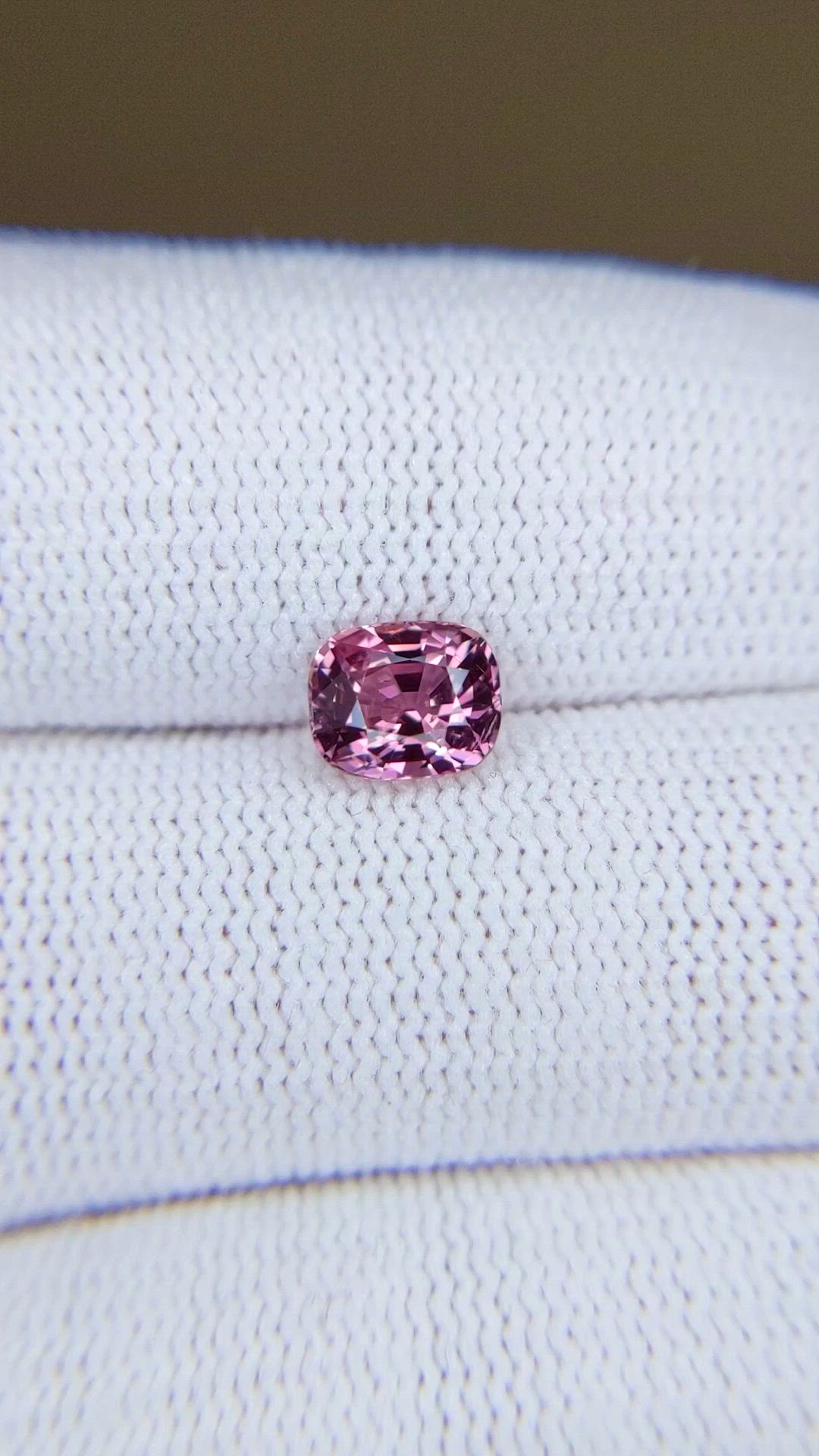 1.38 Ct. Purplish Pink Sapphire from Madagascar Size Video