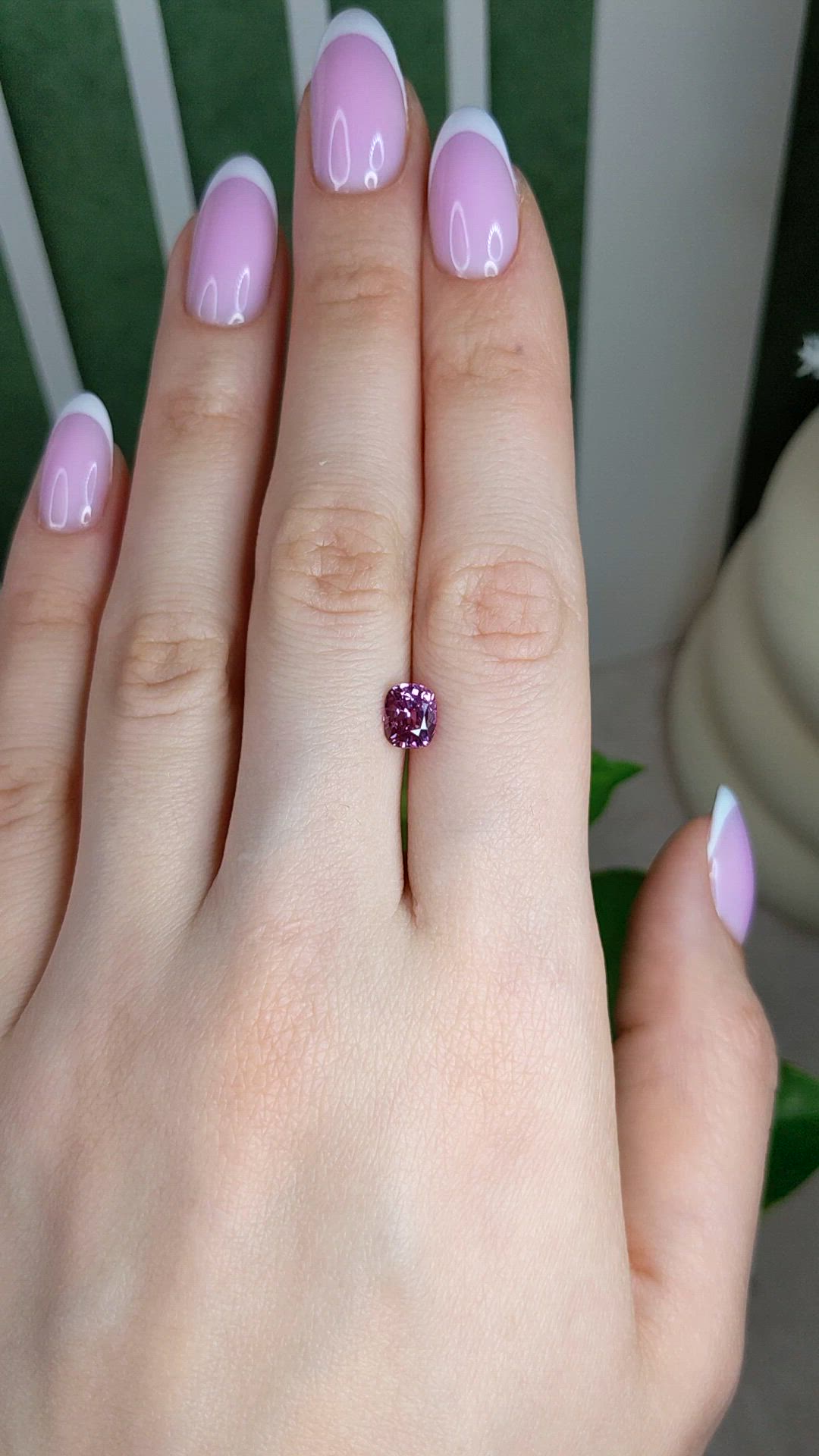 1.38 Ct. Purplish Pink Sapphire from Madagascar Size Video