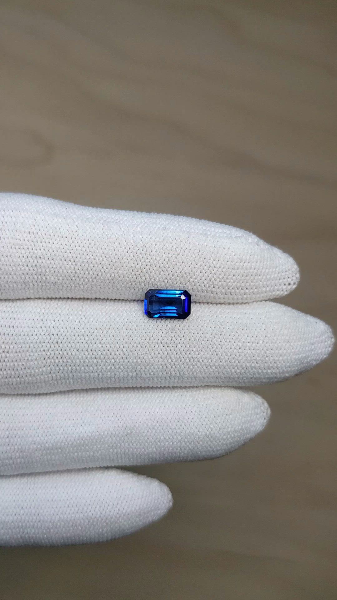 1.29 Ct. Blue Sapphire from Ceylon (Sri Lanka) Size Video