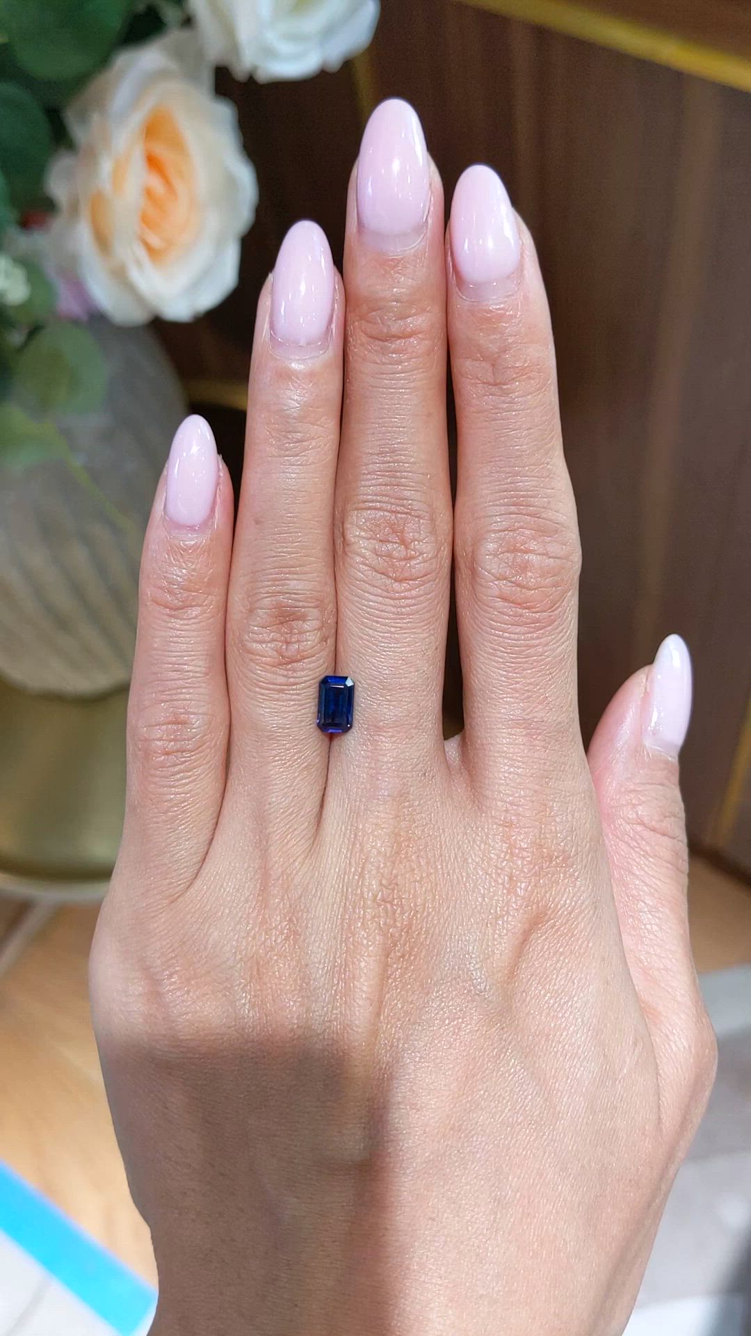 1.29 Ct. Blue Sapphire from Ceylon (Sri Lanka) Size Video