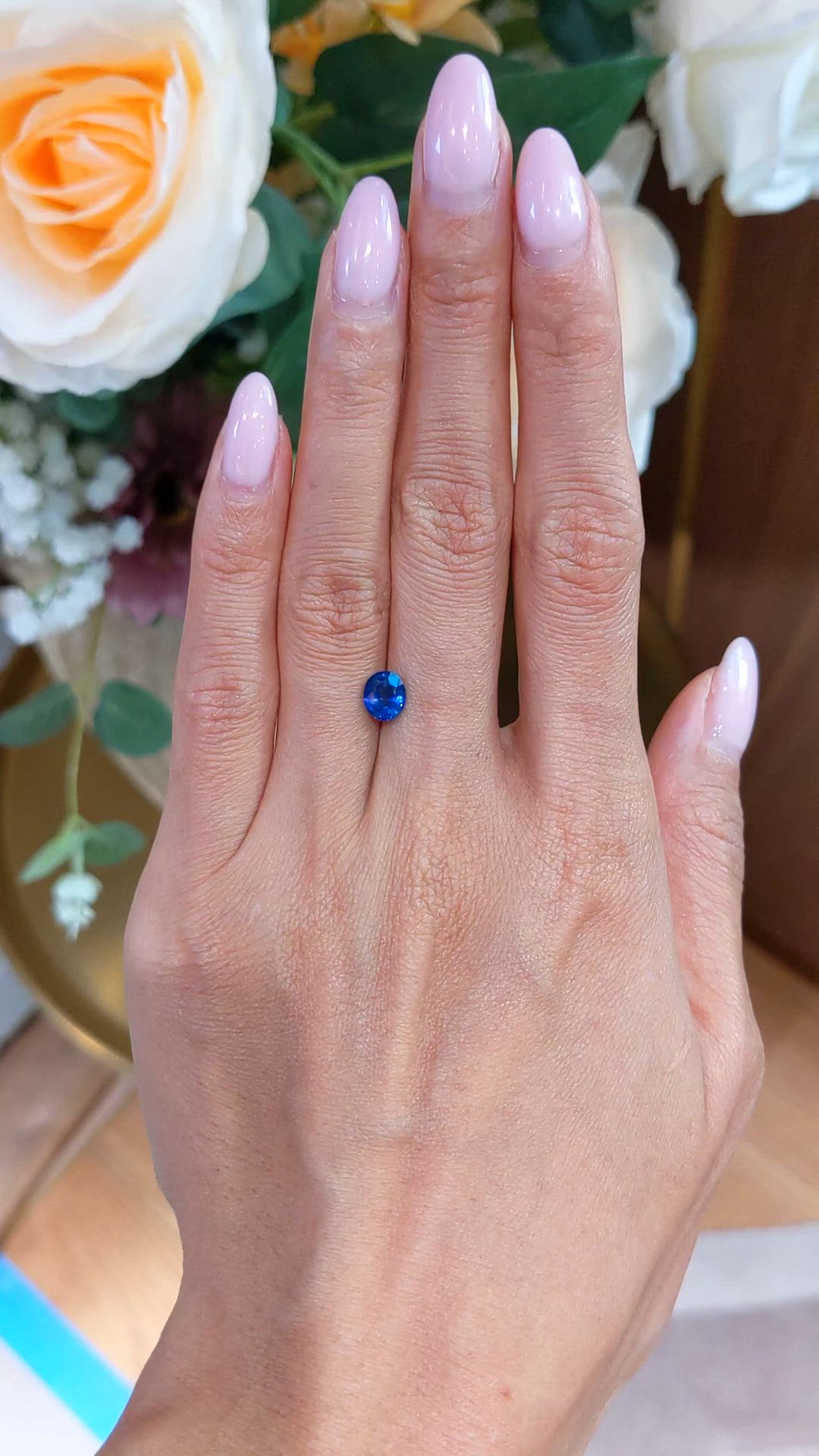 1.11 Ct. Blue Sapphire from Ceylon (Sri Lanka) Size Video