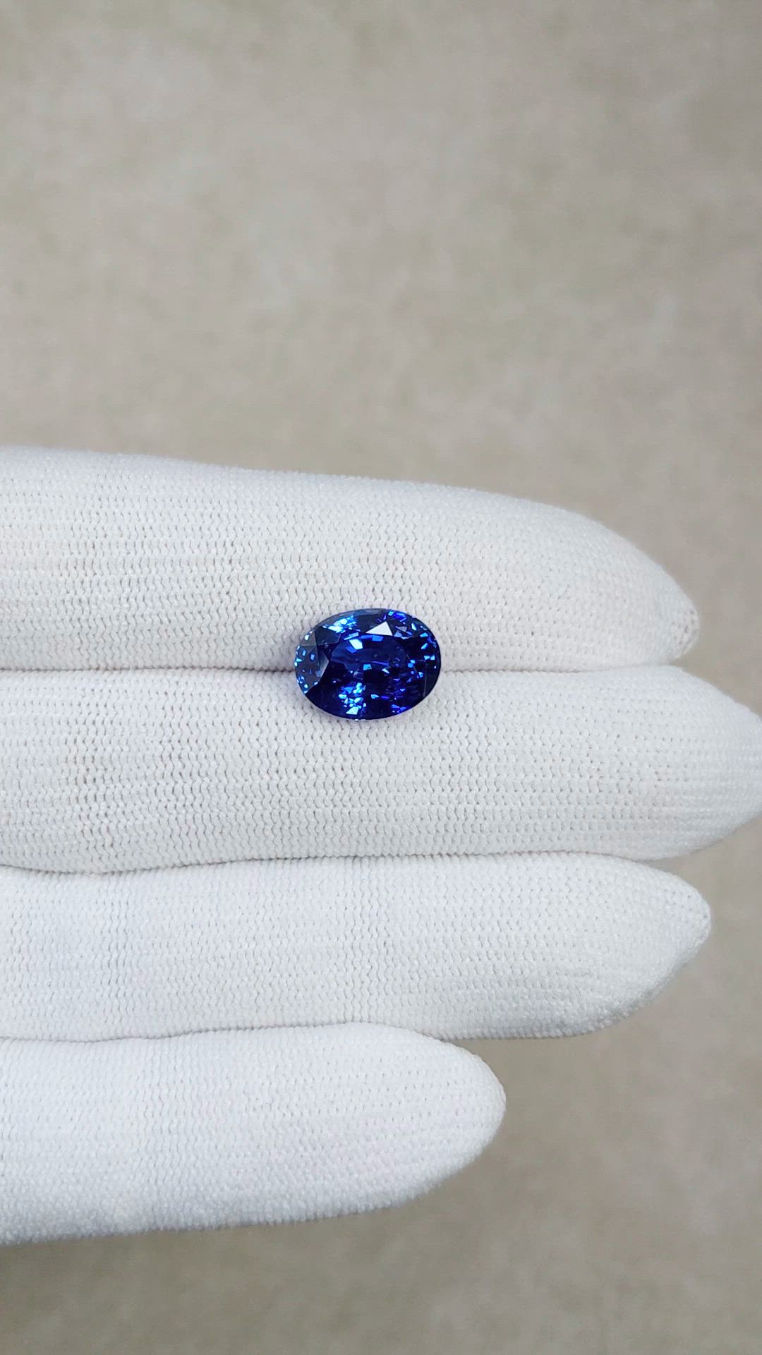 7.03 Ct. Blue Sapphire from Madagascar Size Video