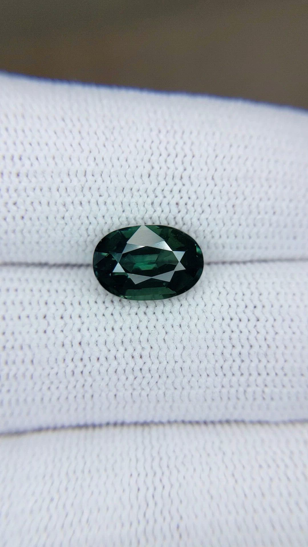 3.20 Ct. Bluish Green Sapphire from Madagascar Size Video