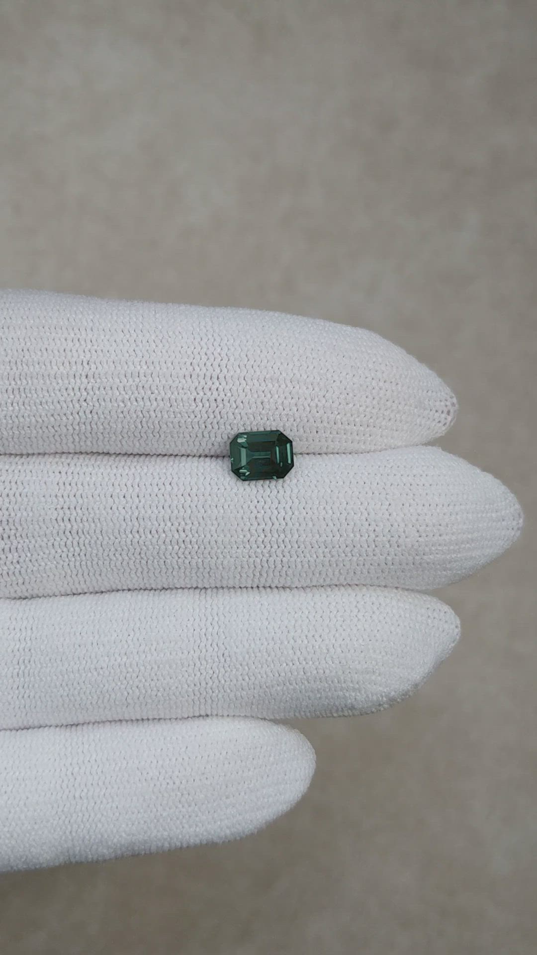 1.52 Ct. Bluish Green Sapphire from Madagascar Size Video