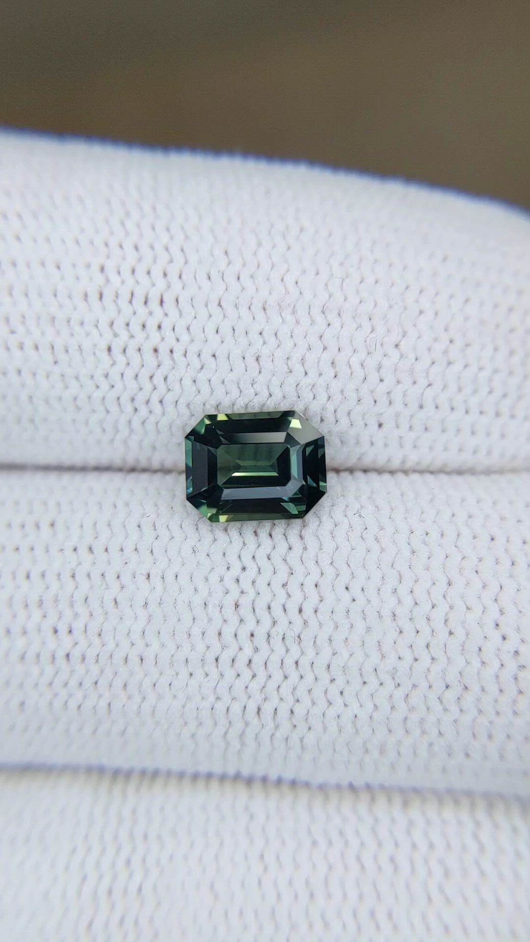 1.52 Ct. Bluish Green Sapphire from Madagascar Size Video